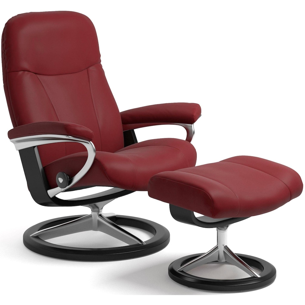 Stressless® Relaxsessel »Garda«, (Set, Relaxsessel mit Hocker), mit Hocker, mit Signature Base, Größe L, Gestell Schwarz