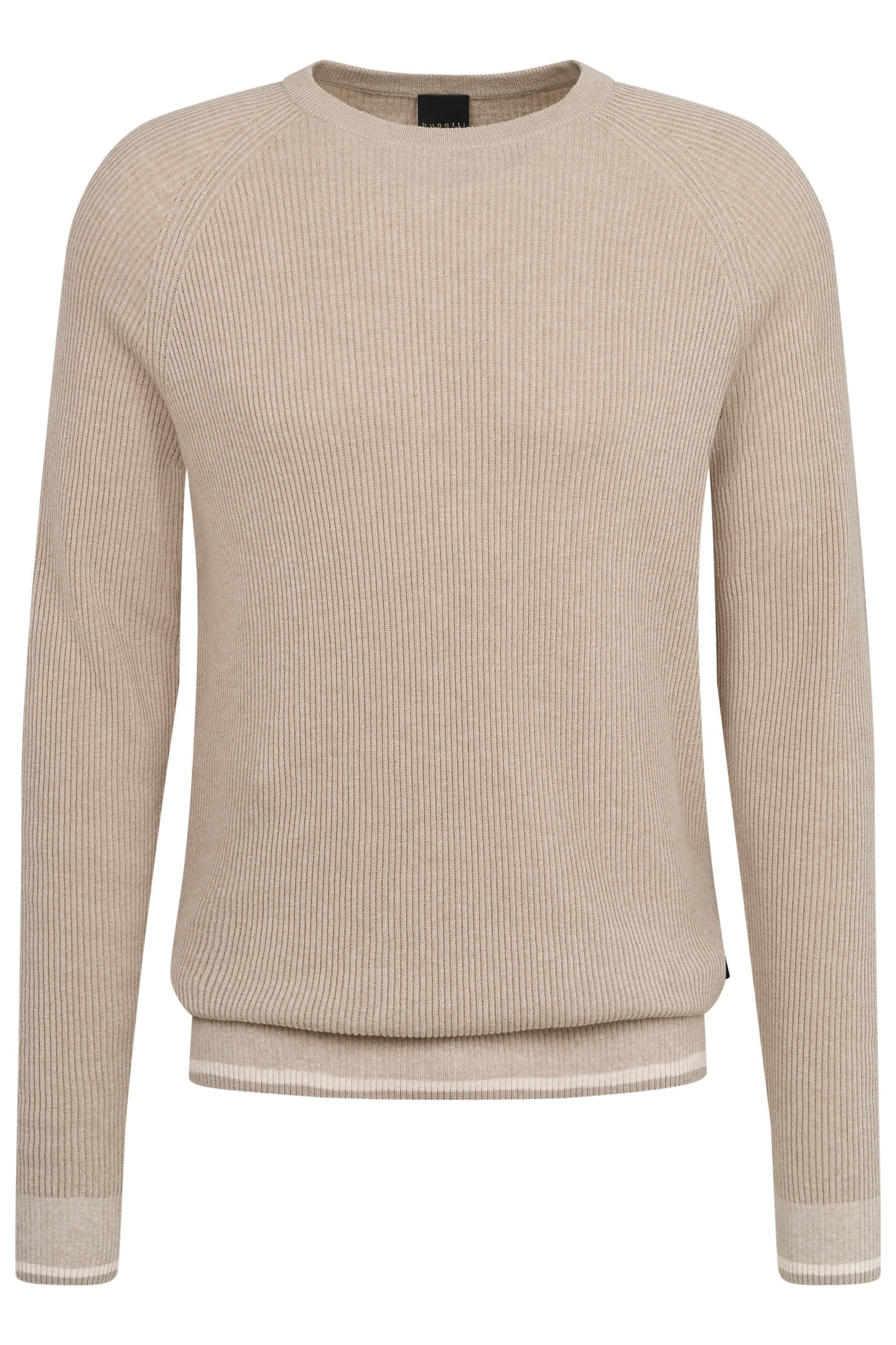 bugatti Rundhalspullover mit Ribstruktur