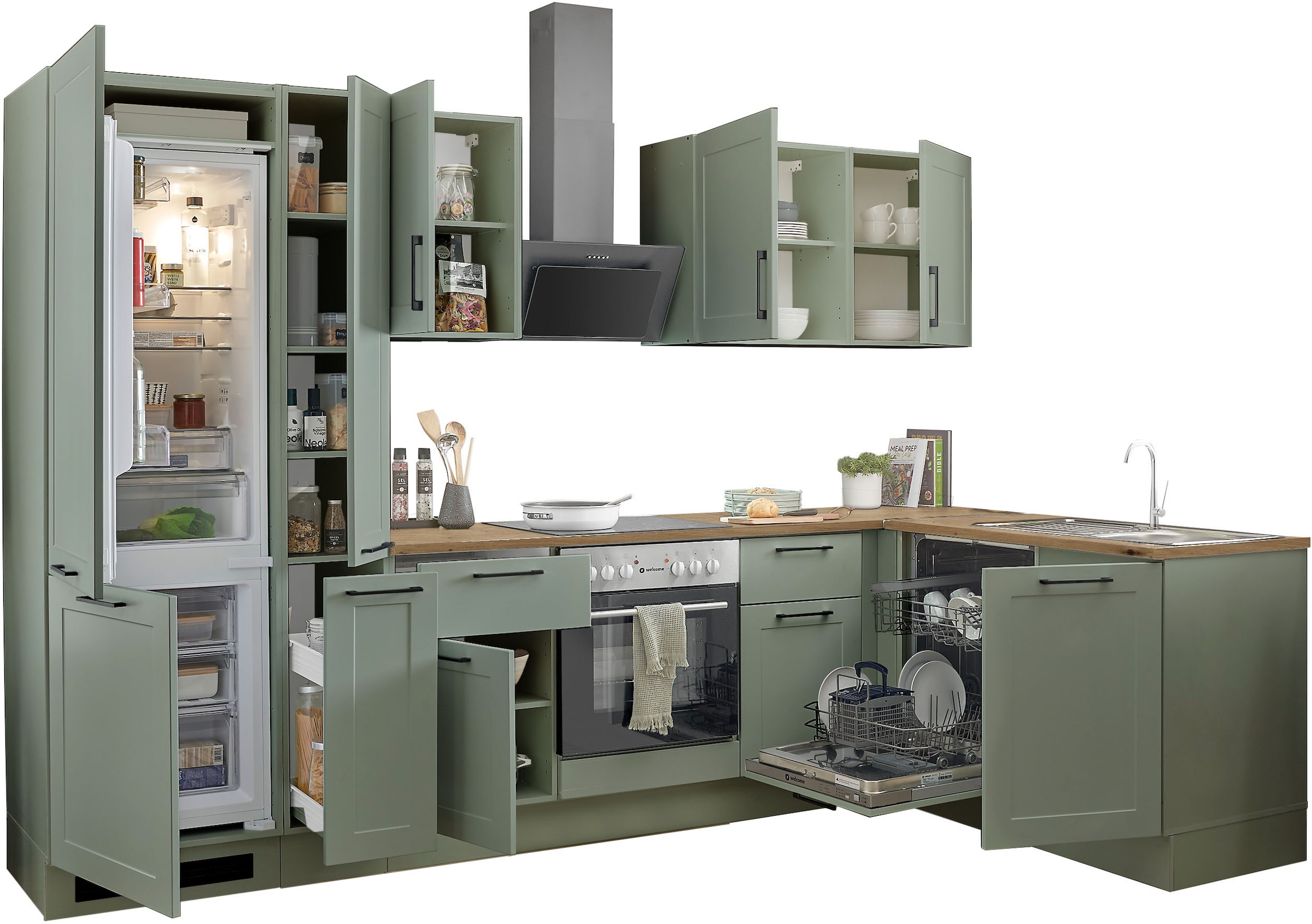 BASIC by Balculina Winkelküche »Marsi« Stellmaße 310x175 cm, wahlweise mit E-Geräten, mit Soft-Close-Funktion