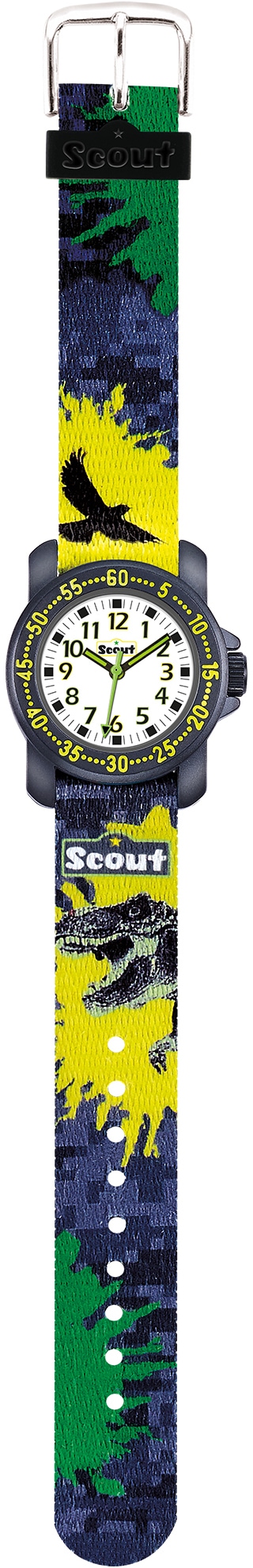 Scout Quarzuhr »Action Lernuhr, auch ideal als Geschenk 280376039, Boys, Raten auf kaufen Dinosauriermotiv, Dinosaurieruhr«