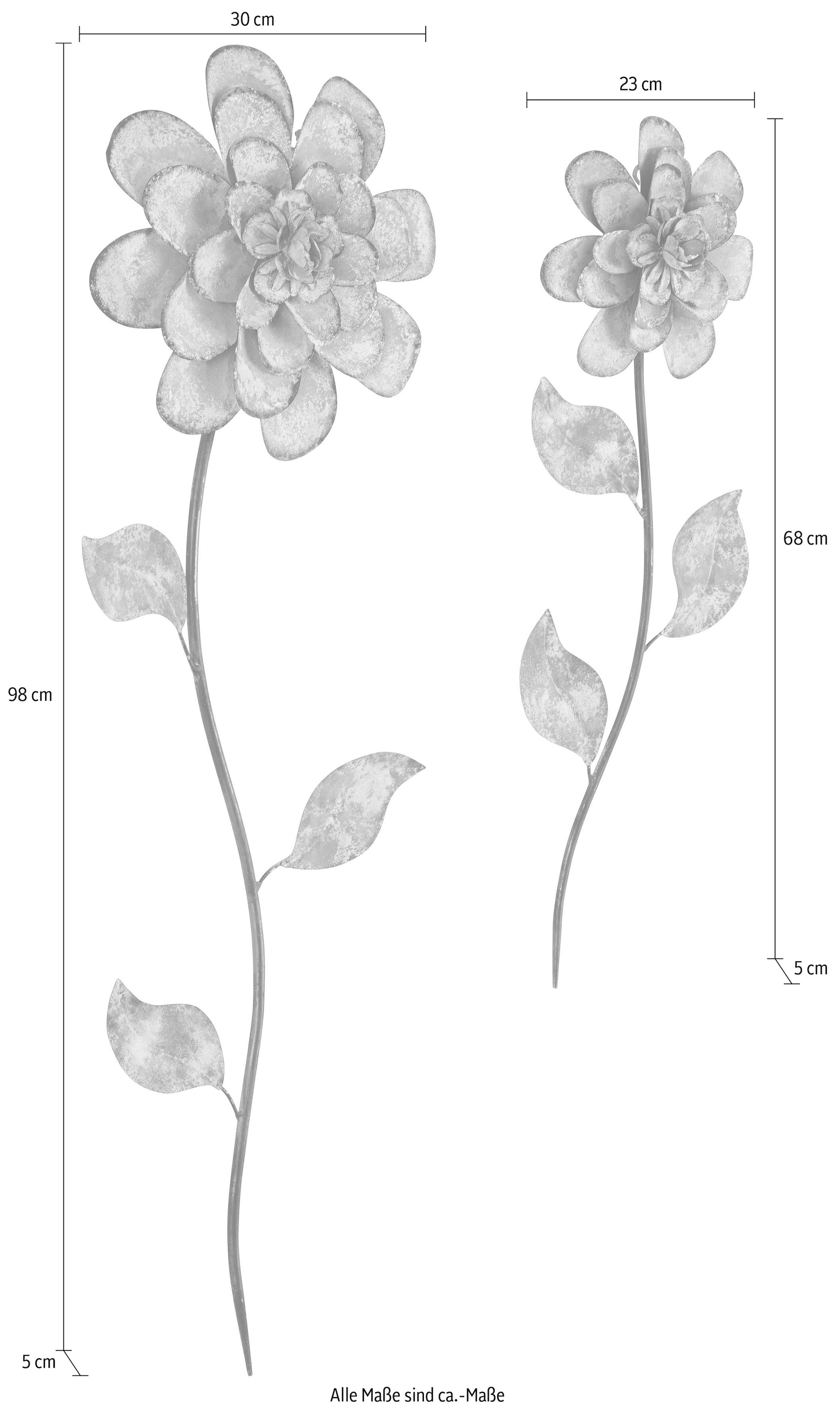 Home affaire Wanddekoobjekt »Blumen«, Wanddeko, aus Metall