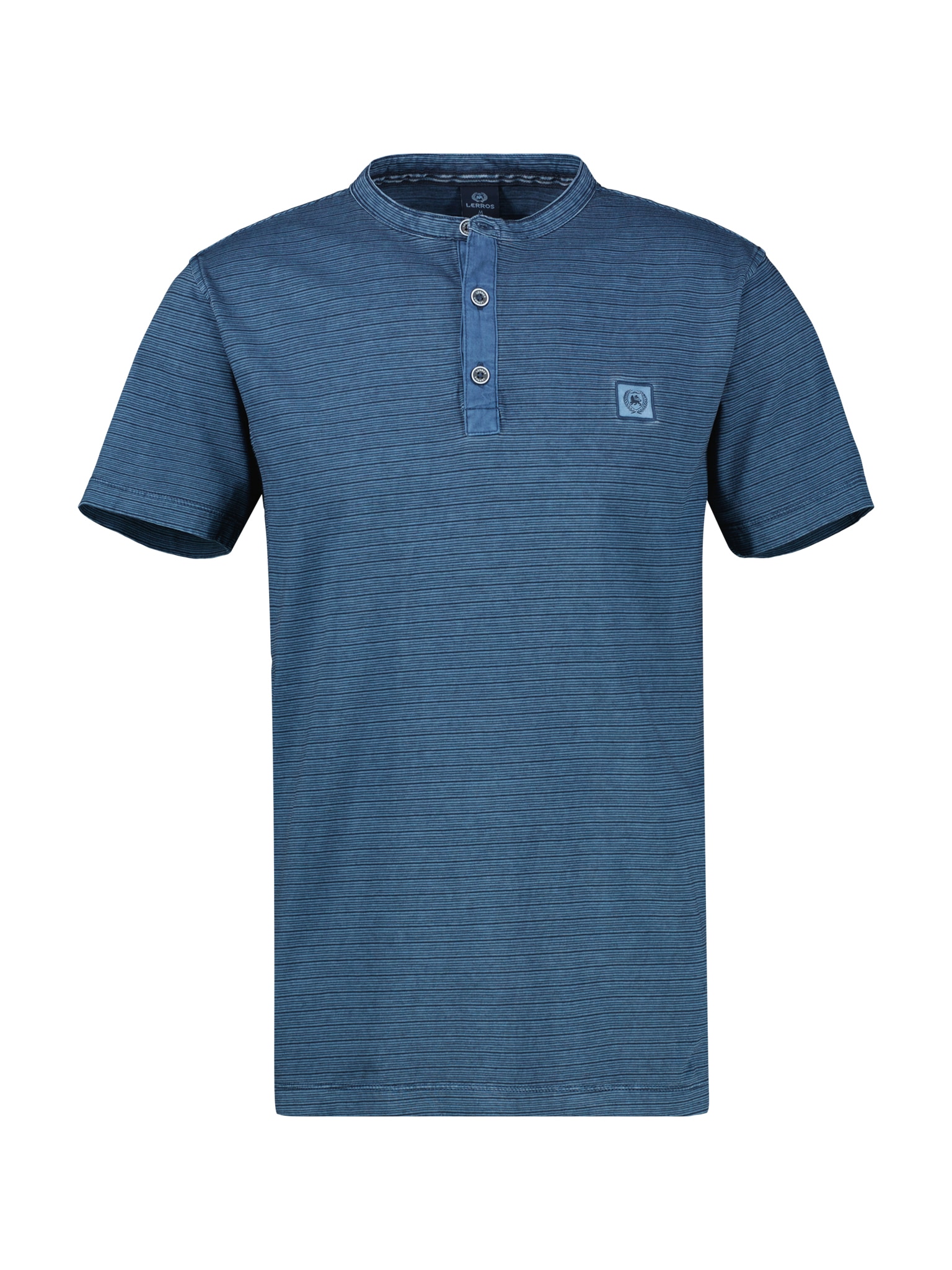 LERROS Kurzarmshirt mit Serafino-Kragen