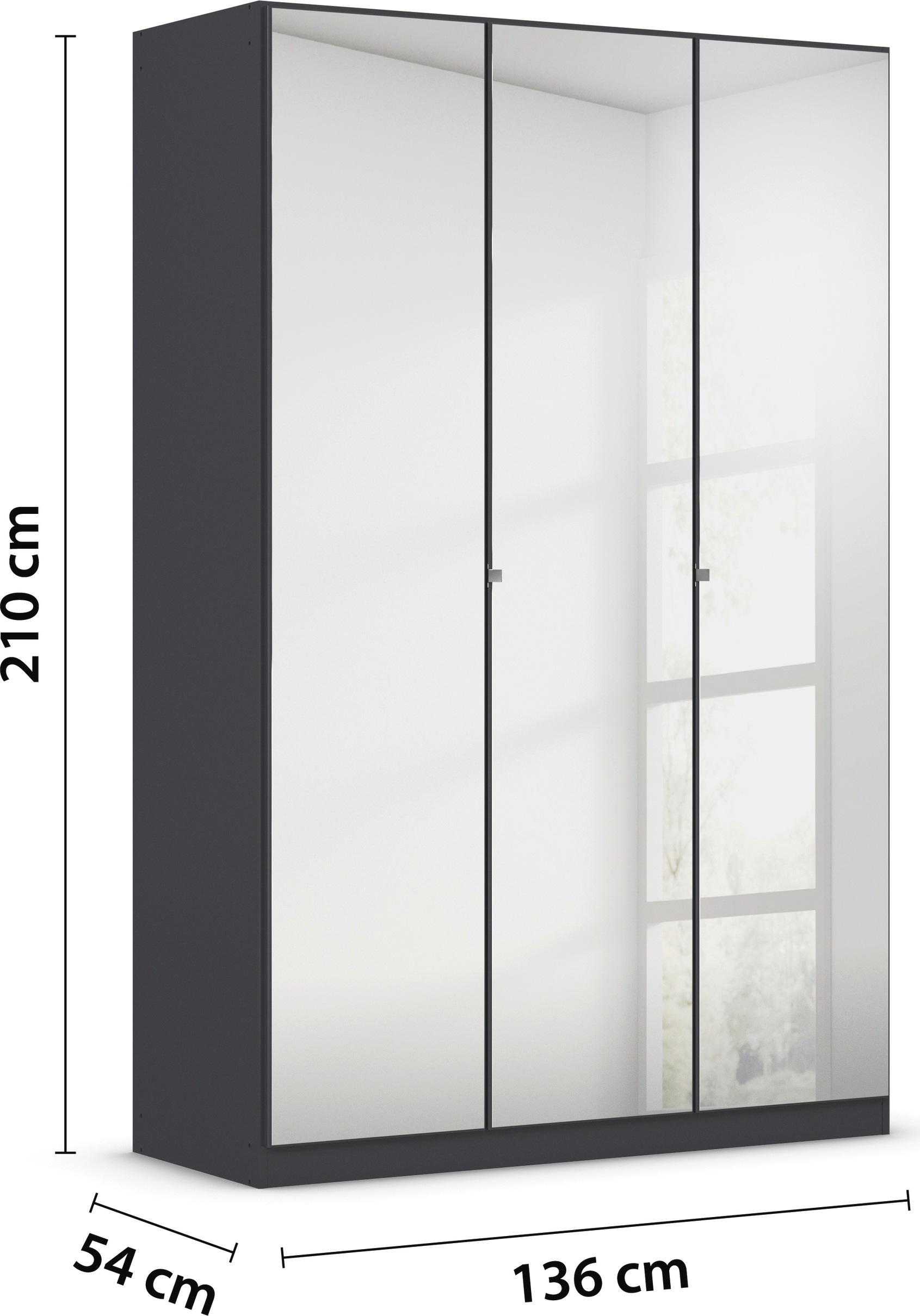 rauch Drehtürenschrank »Reflect«, mit Spiegelfront, inkl. praktischer Inneneinteilung