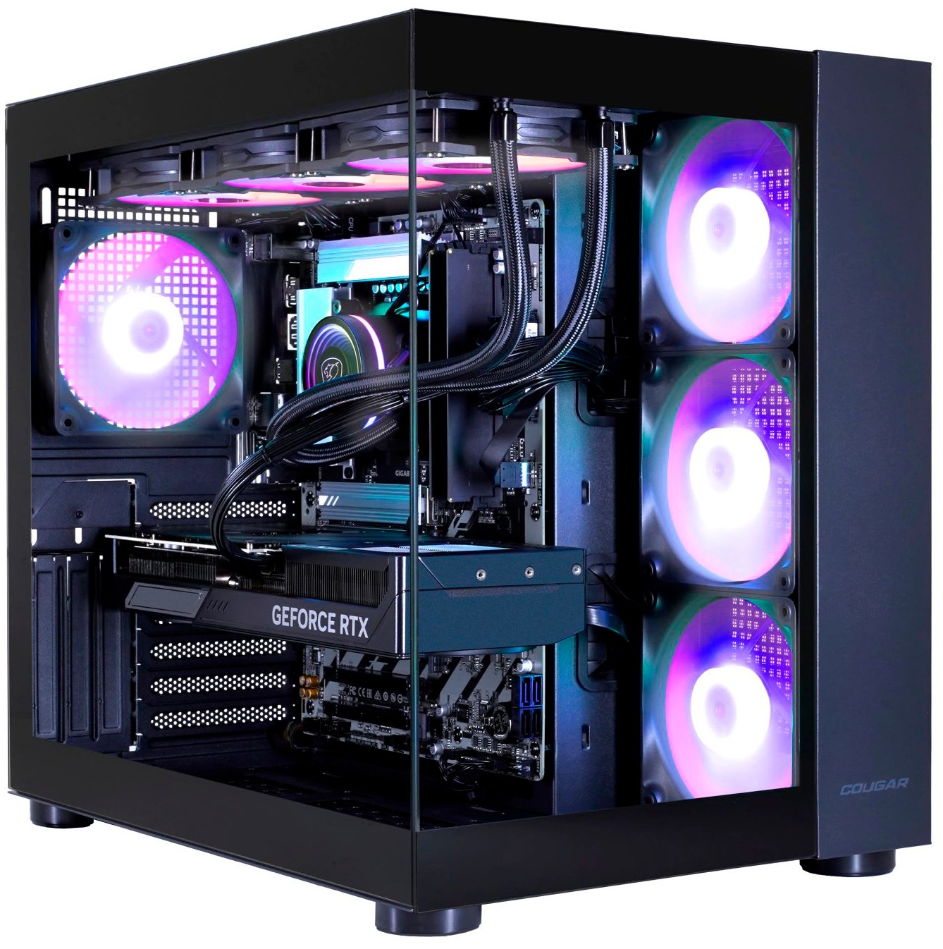 Cougar Gaming-PC-Komplettsystem »MegaDeal FV150 BK 2845 AMD Ryzen 5 9600X 32GB DDR5 1TB SSD RTX 5060Ti« 34 ″ AMD Ryzen 5 GeForce RTX? 5060 Ti 32 GB RAM 1.000 GB SSD Windows 11, DDR5 RAM + MSI MAG 342CQR E2 Curved Monitor 86cm (34")