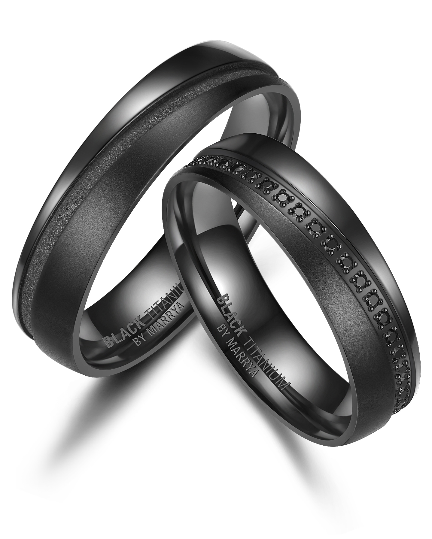 Partnerring »BLACK TITANIUM by MARRYA Black Titanium - Zirkonium Ringe Trauringe...