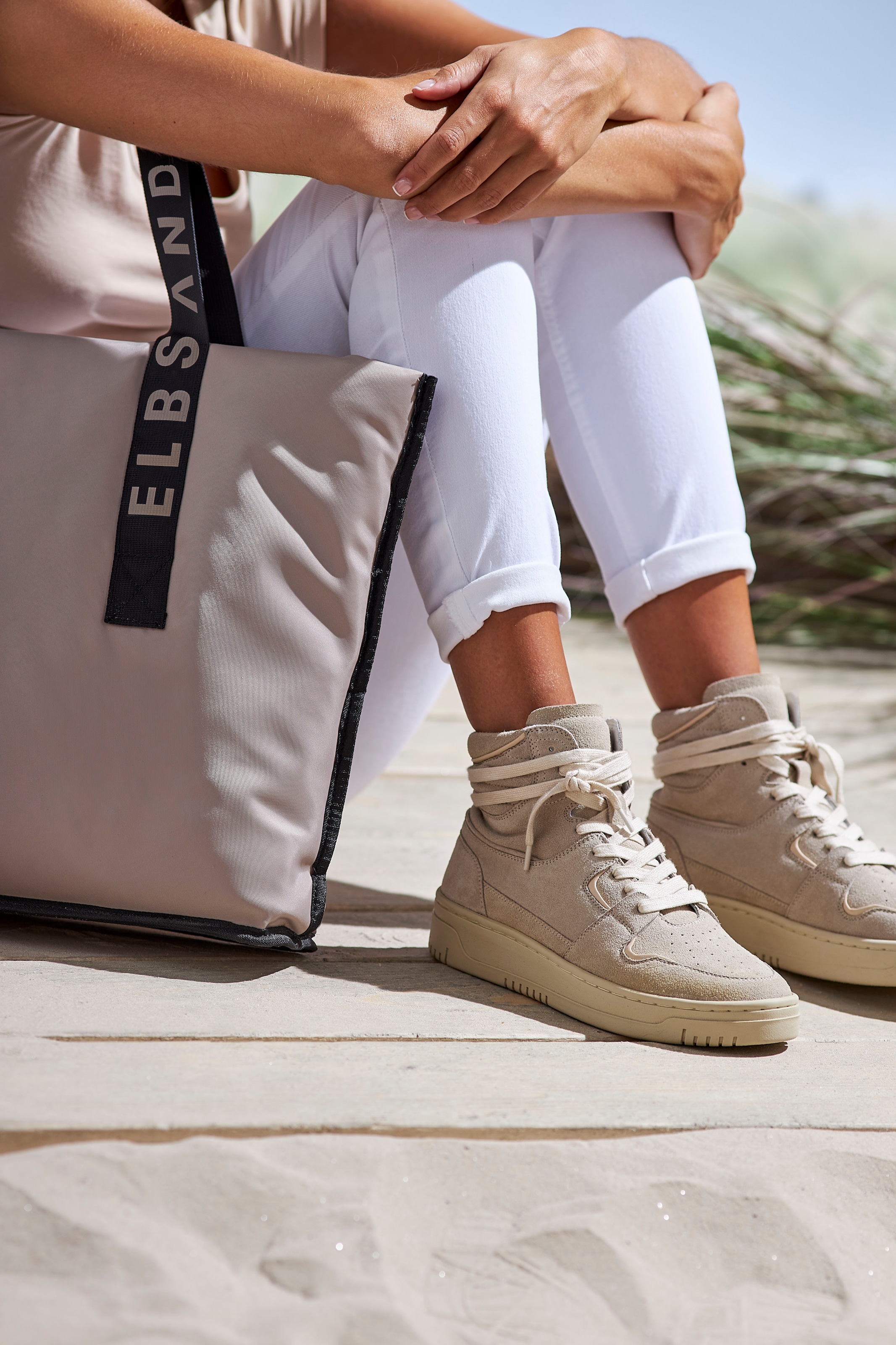 Elbsand Shopper »Schultertasche«, große Handtasche, Henkeltasche, Tragetasche, Badetasche VEGAN