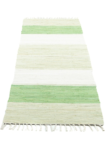 THEKO Läufer »Stripe Cotton«, rechteckig, 5 mm Höhe, Handweb Flachgewebe, reine... kaufen