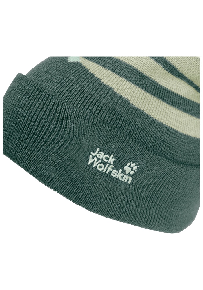 Jack Wolfskin Bommelmütze »STRIPY POMPOM BEANIE K« Bommelmütze für Kinder, warm, bequem