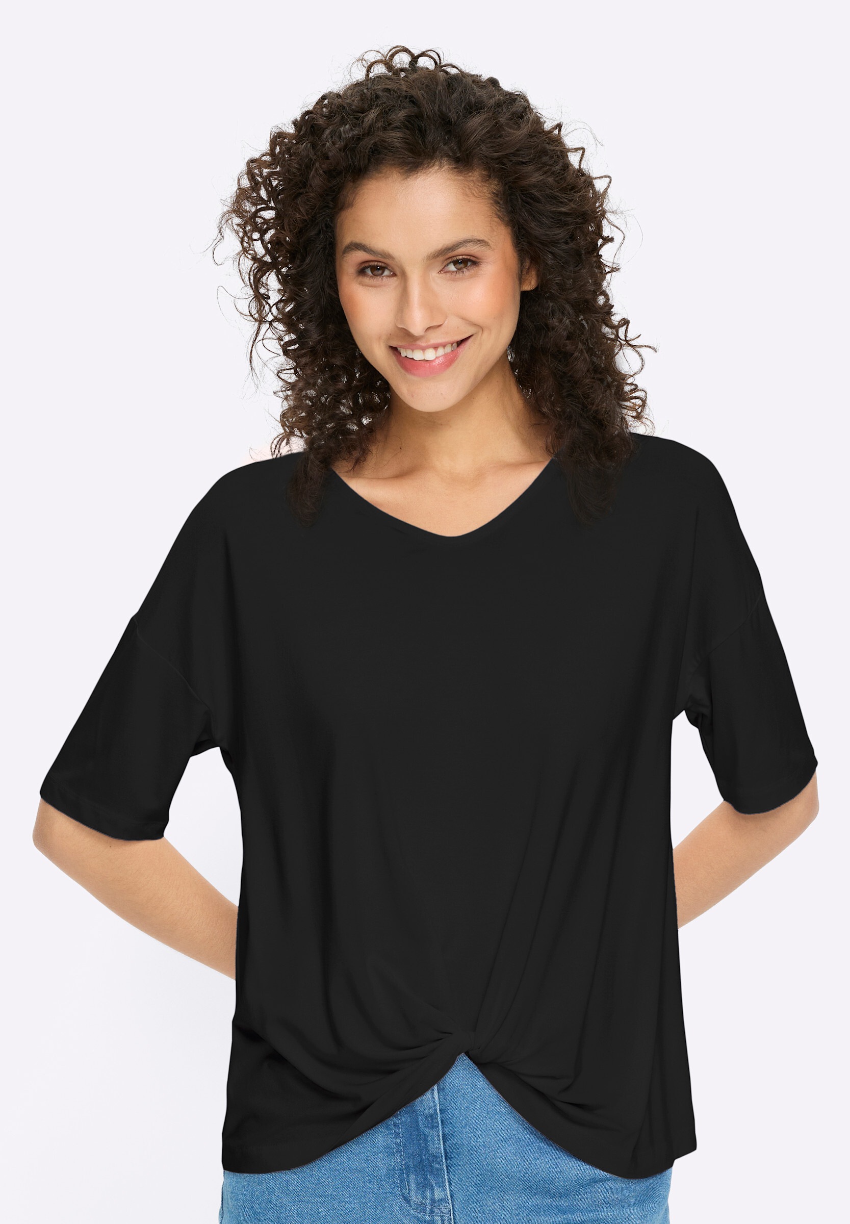 heine T-Shirt »Shirt Kurzarmshirt mit Knoten-Optik«