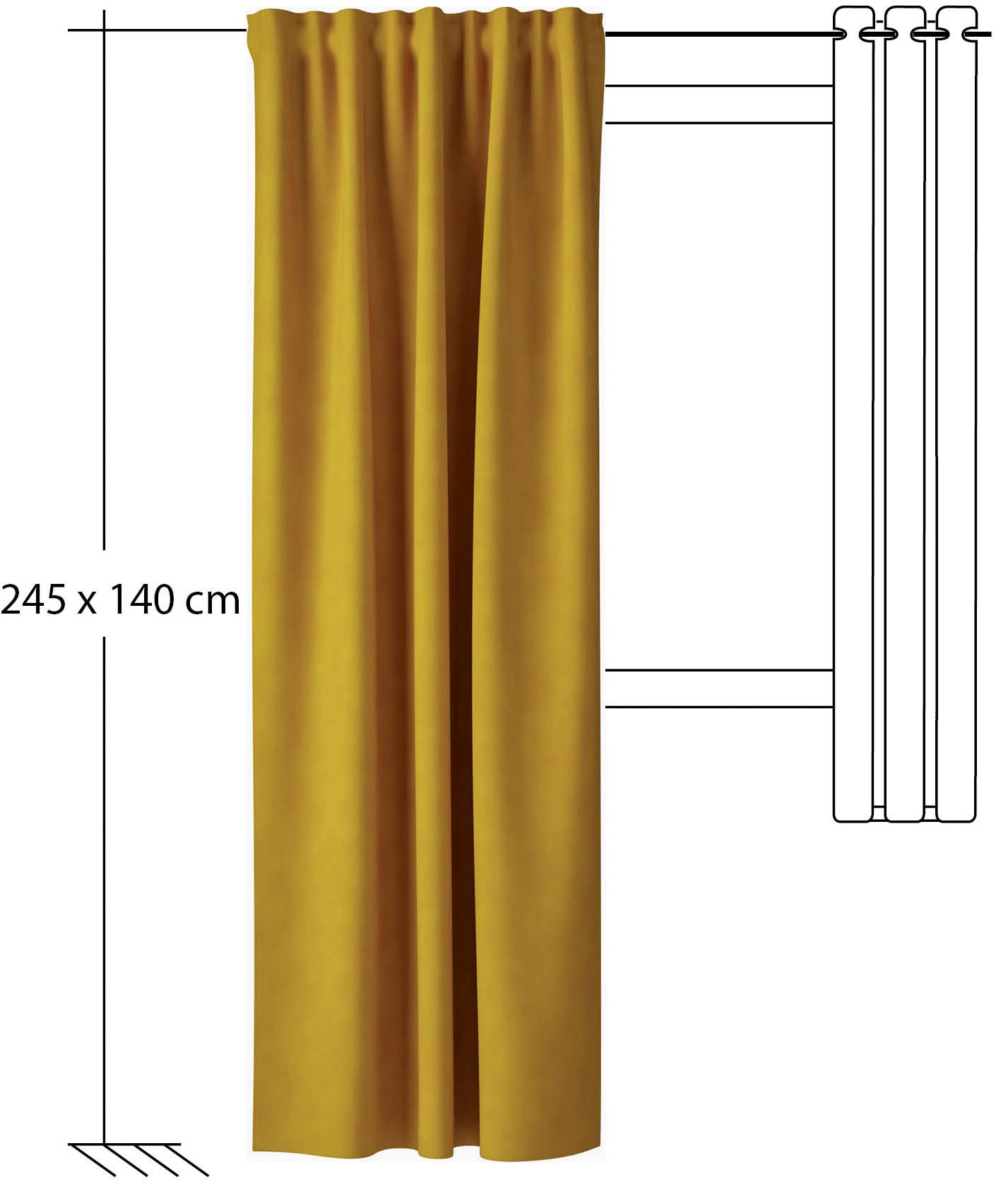 HOMING Vorhang »Velia« verdeckte Schlaufen 1 Stk. tlg. Fertigschal