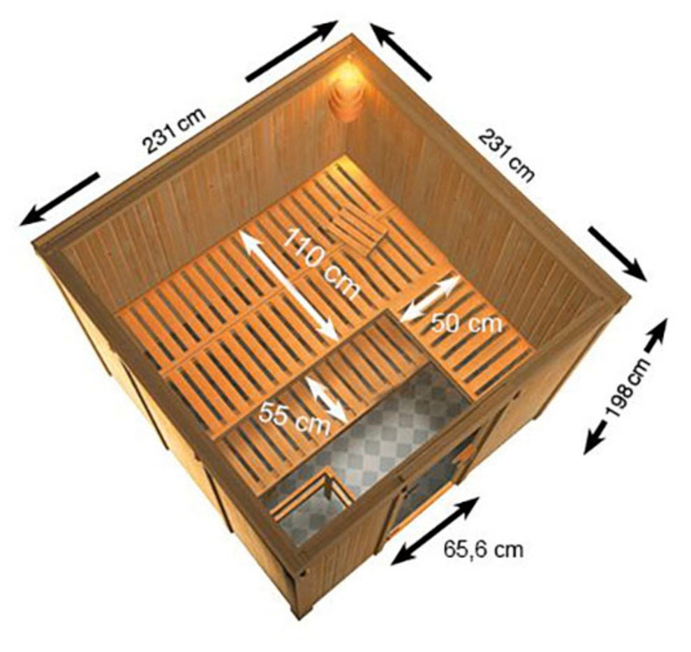 Karibu Sauna »Arvika« mit integrierter Mineralwolldämmung