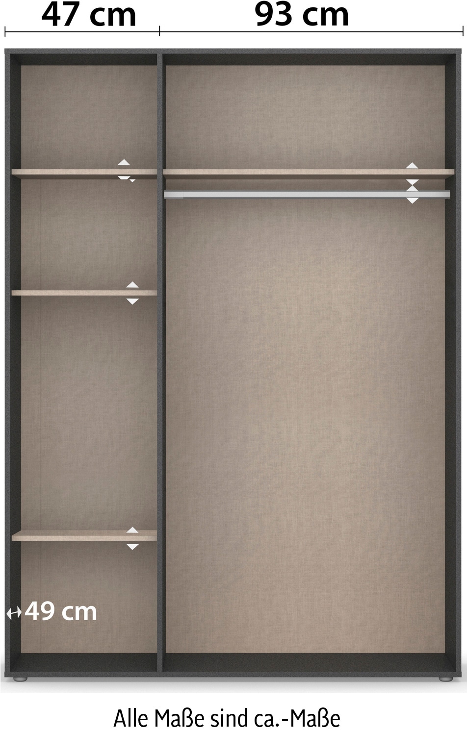 rauch Kleiderschrank »VOYAGER Otto´s Choice Garderobe Wäscheschrank TOPSELLER Schlafzimmer«, (in 3 verschiedenen Ausstattungen BASIC/CLASSIC/PREMIUM), Schrank mit modernen Griffen in viel Stauraum MADE IN GERMANY
