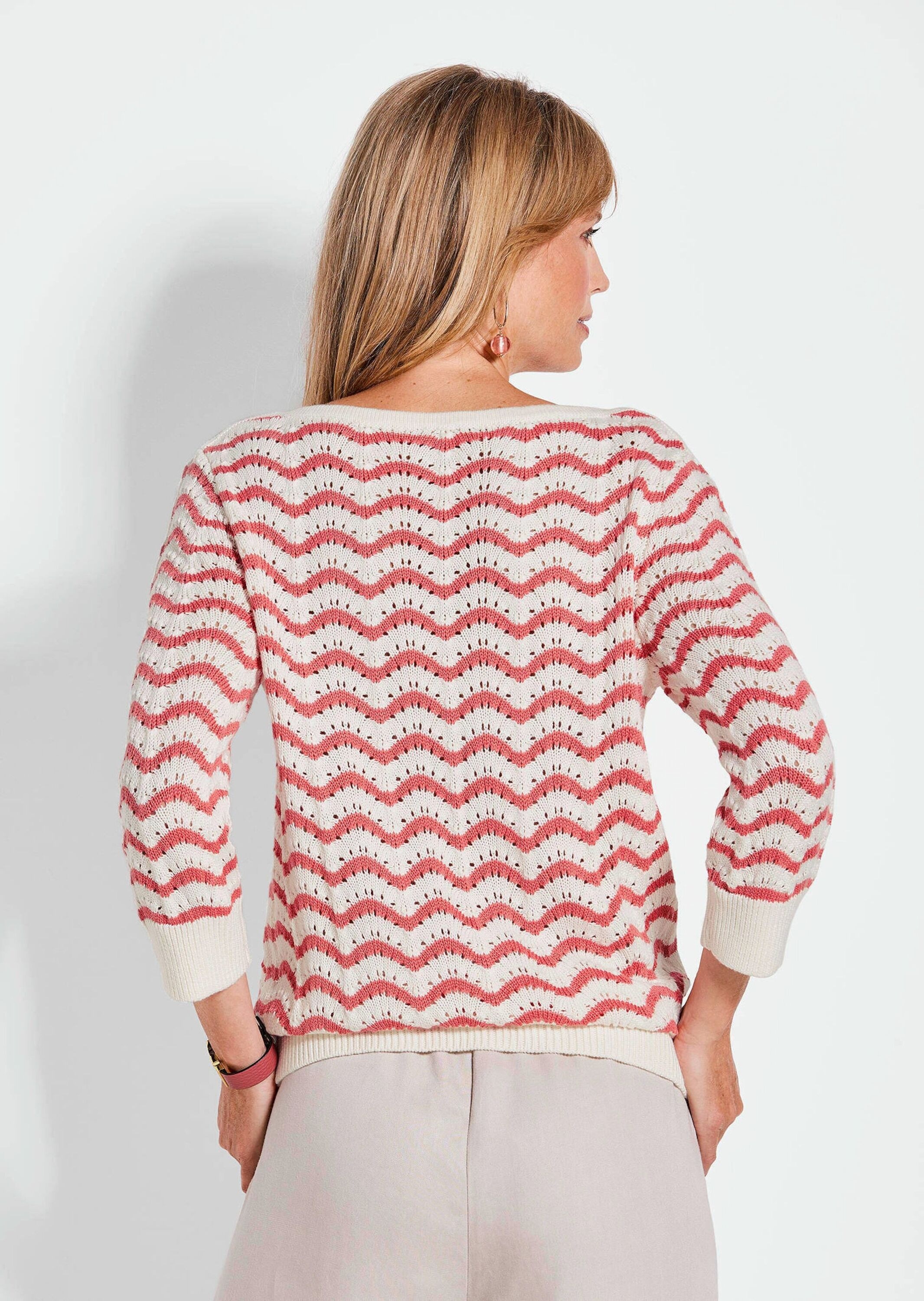GOLDNER Rundhalspullover »Strickpullover Strickpullover mit 3/4-Arm«