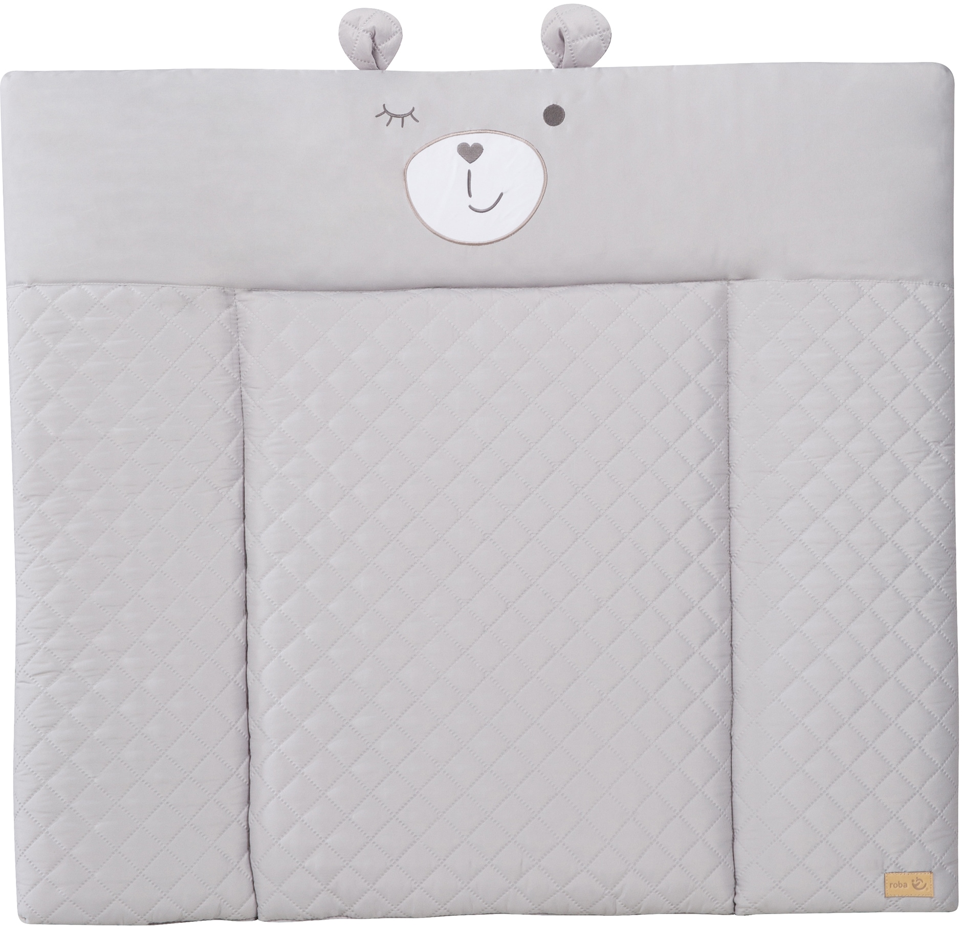 Roba® Wickelauflage »Style, Soft, silbergrau«, mit aufgesticktem Gesicht