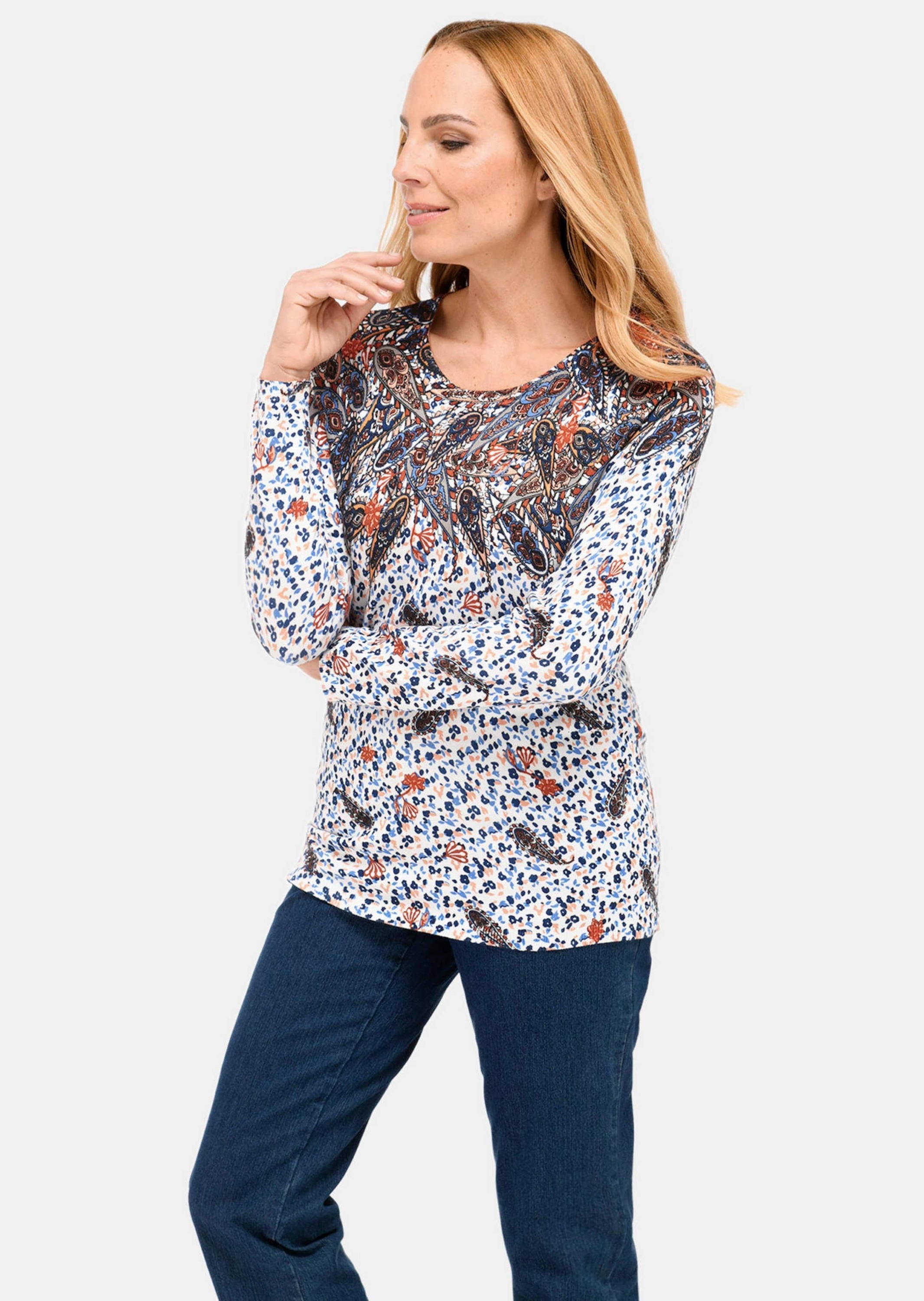 GOLDNER 2-in-1-Pullover »Druckpullover mit ornamentalem Druck«