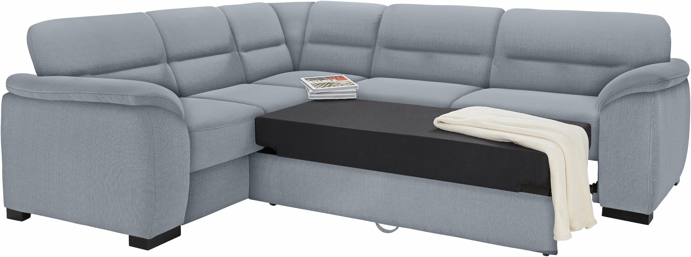 sit&more Ecksofa »Montego L-Form«, wahlweise mit Bettfunktion und Schubkasten