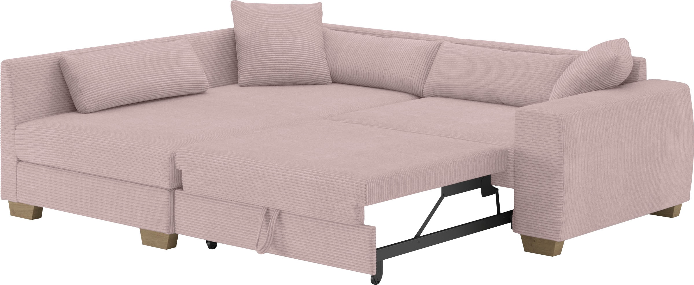 Mr. Couch Ecksofa »Hilla L-Form«, Mit Federkern, wahlweise mit Bettfunktion und Taschenfederkern