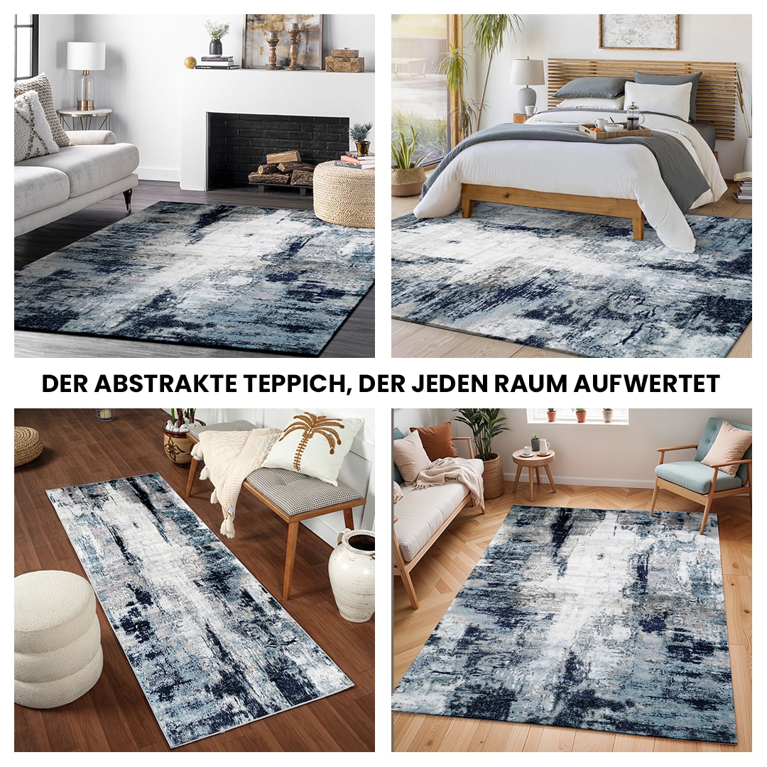 Livabliss Teppich »HELSINKI«, rechteckig, 11 mm Höhe, Designerteppich in Marmor Optik, Kurzflor Wohnzimmerteppich/Läufer