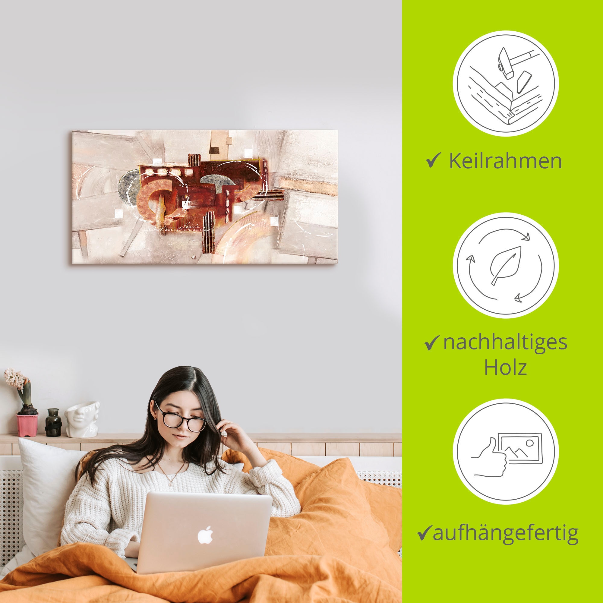 Artland Leinwandbild »Abstrakte Kreise« Gegenstandslos 1 Stk. tlg. auf Holzrahmen gespannt