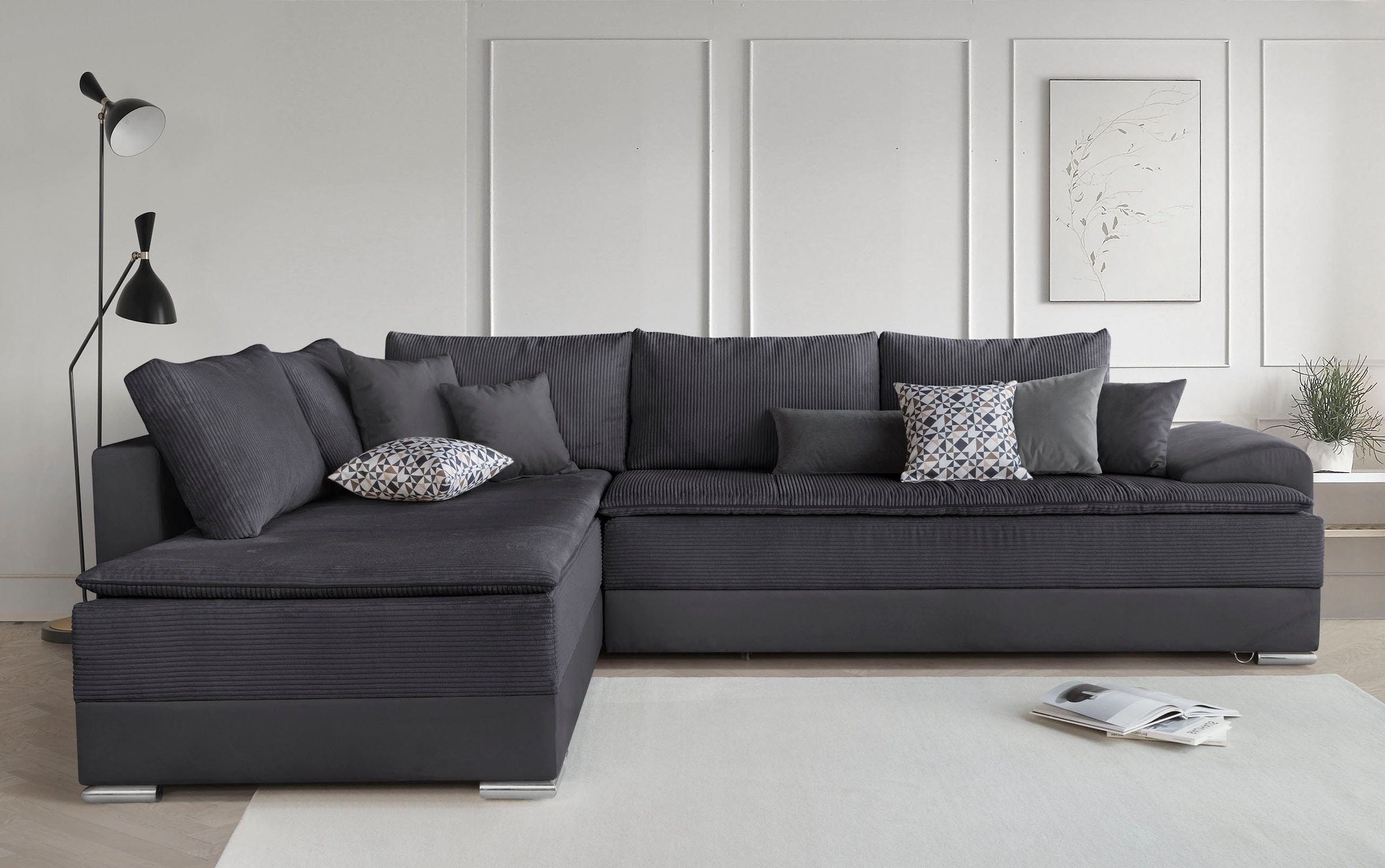 INOSIGN Ecksofa »Night & Day L-Form mit Dauer-Schlaffunktion mit Armlehne«, mit Boxspring-Bettfunktion 180x200 cm und Bettkasten, Dauerschläfer!