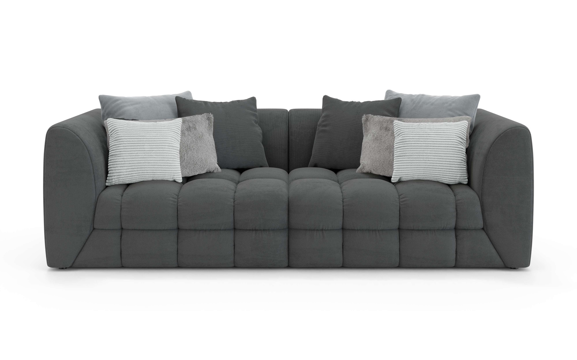 s.Oliver Big-Sofa »COBBO 3-Sitzer Design-Sofa Bubble-Optik, Maße B/T/H: 259/126/104 cm« mit vielen Kissen, moderne Steppung und hoher Sitzkomfort