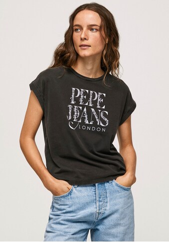 Pepe Jeans Rundhalsshirt »LINDA«, mit Logo-Print in Kontrast kaufen