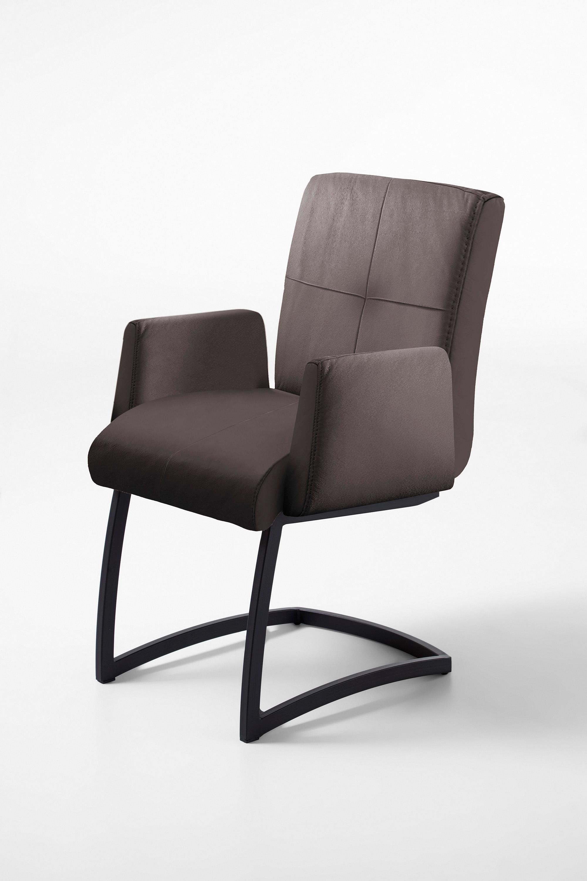 exxpo - sofa fashion Freischwinger »Affogato mit komfortablen Armlehnen«, Kunstleder SOFTLUX®, attraktiven Kreuznaht in der Rückenlehne