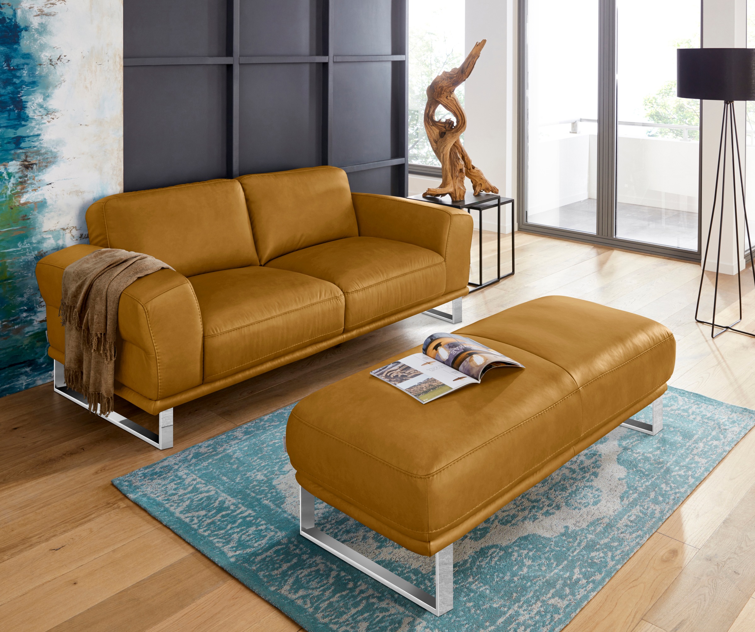 W.SCHILLIG 2-Sitzer »montanaa«, mit Metallkufen in Chrom glänzend, Breite 192 cm