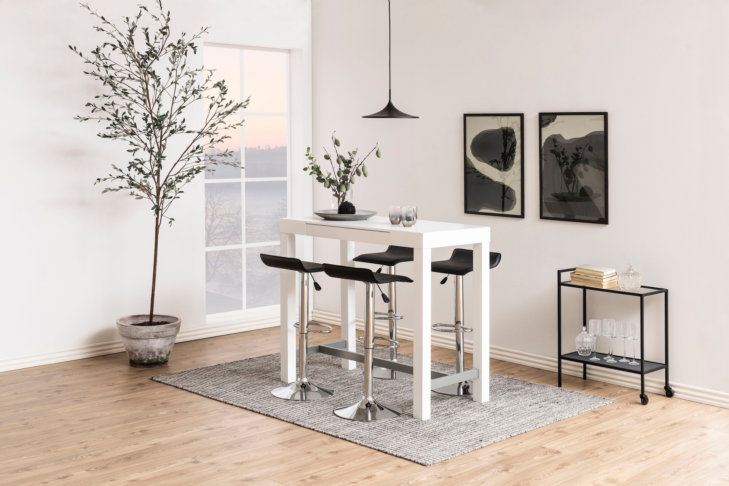 ACTONA GROUP Rollwagen »Stoke« 1 Stk. tlg. Servierwagen mit 2 Rollen und 2 Ebene in Glas und Metall