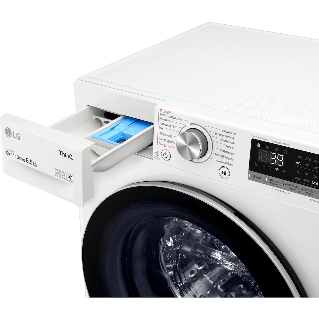 LG Waschmaschine »F2V7SLIM8E«, F2V7SLIM8E, 8,5 kg, 1200 U/min, TurboWash® - Waschen in nur 39 Minuten