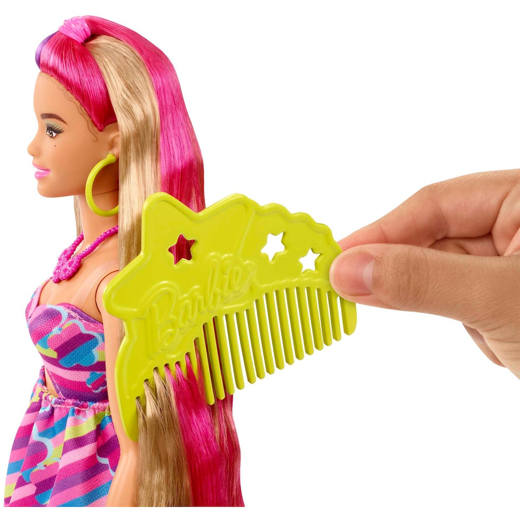 Barbie Anziehpuppe »Totally Hair, blond/pinke Haare«, inklusive Styling-Zubehör