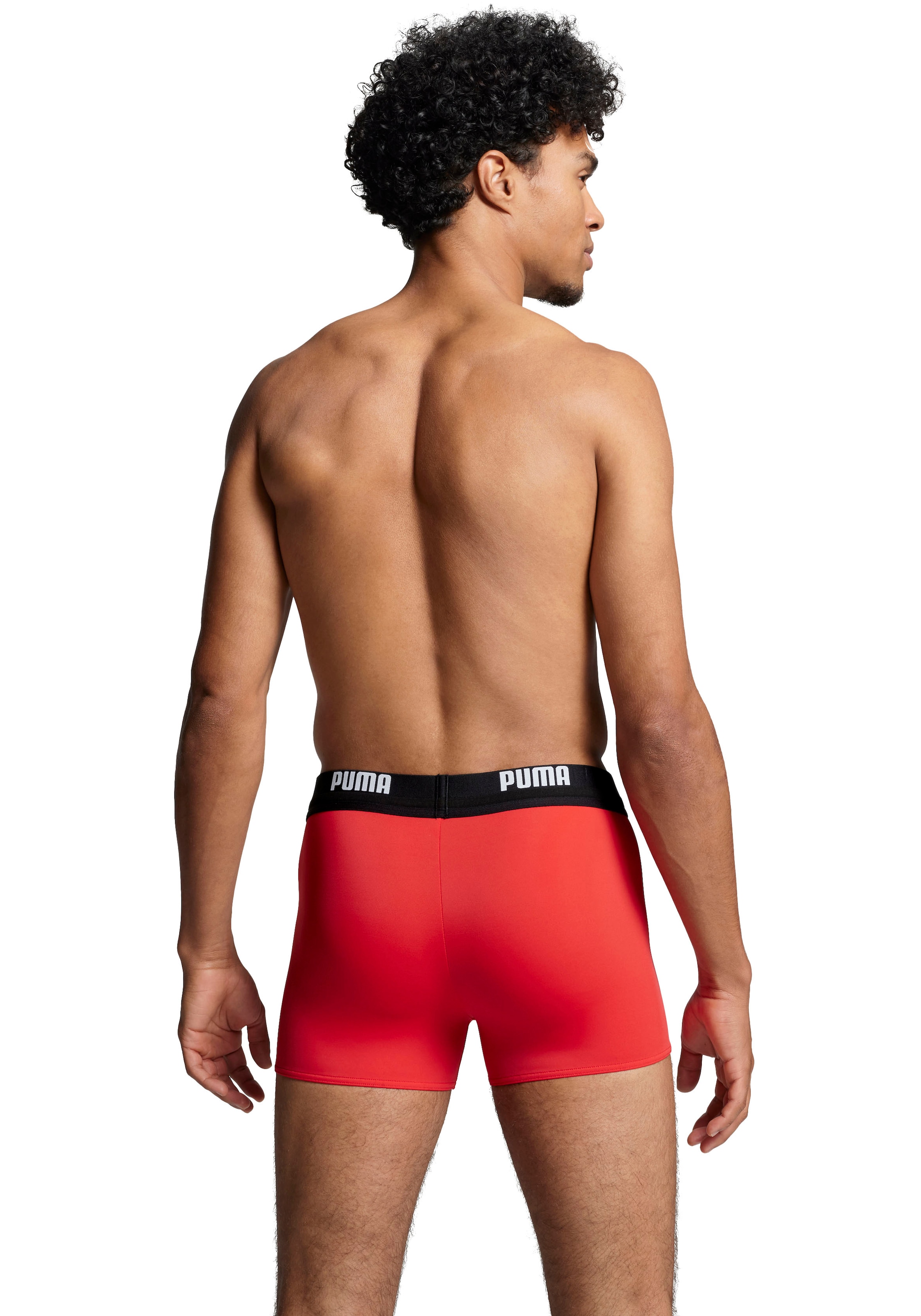 PUMA Badehose »PUMA SWIM MEN LOGO TRUNKS« elastischer Logobund mit integriertem Kordelzug