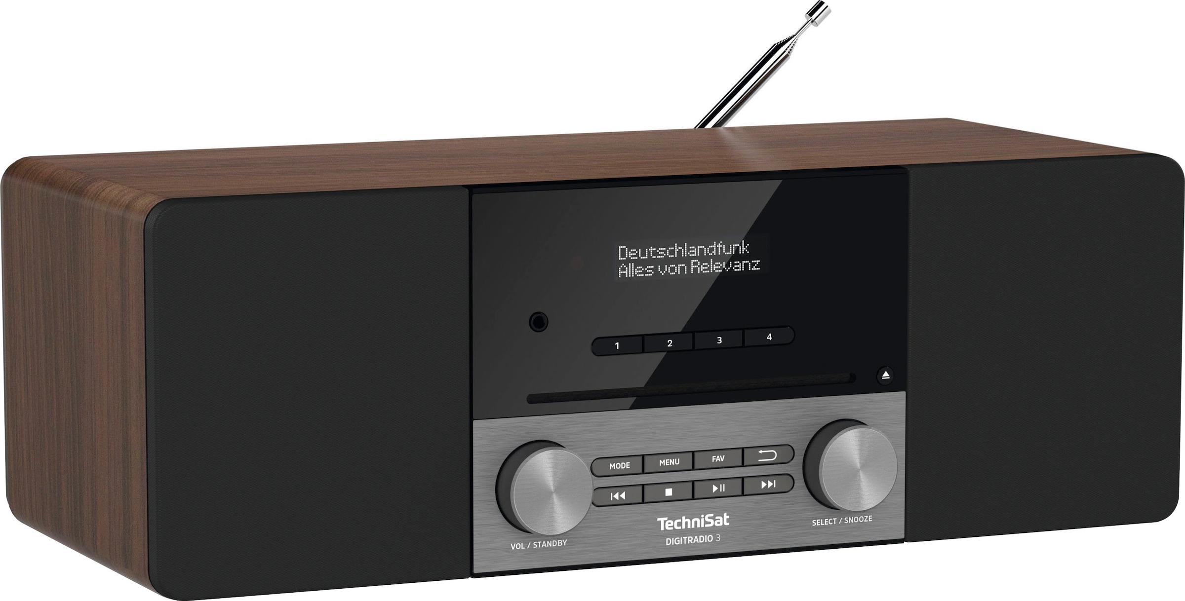 TechniSat Digitalradio (DAB+) »DIGITRADIO 3«, (A2DP Bluetooth-AVRCP Bluetooth Digitalradio (DAB+)-UKW mit RDS 20 W), CD-Player, Made in Germany