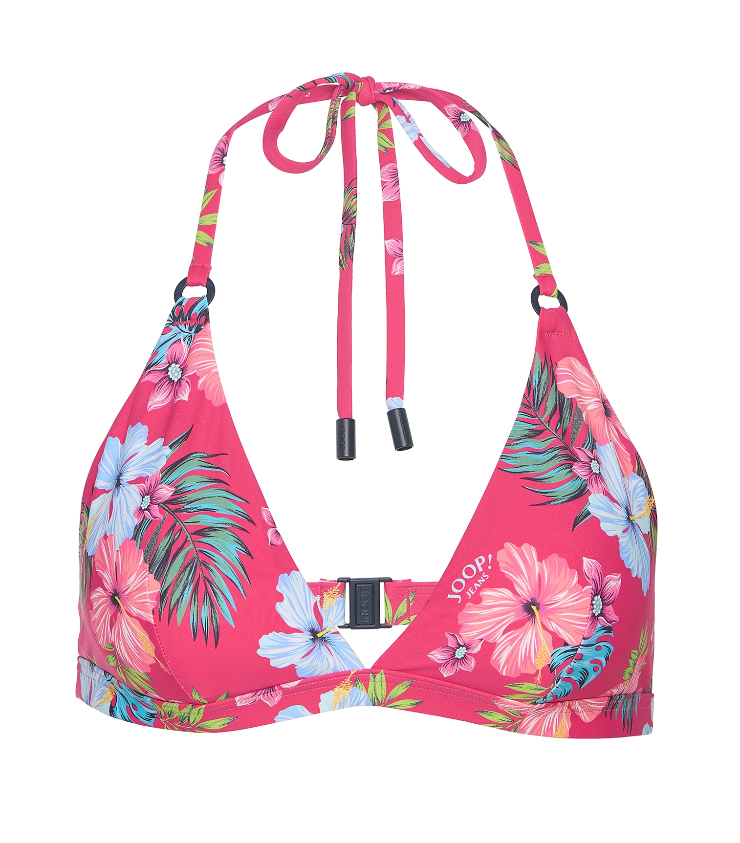 JOOP! Jeans Triangel-Bikini-Top »JEANS!
HIBISCUS«, Floraler Print, Logo-Details, wattierte Cups