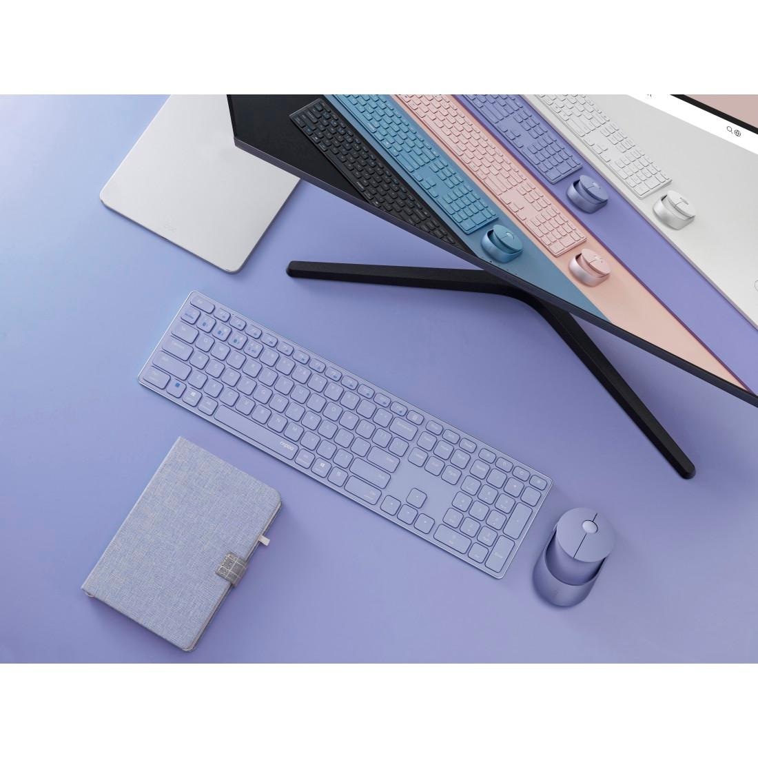 Rapoo Tastatur- und Maus-Set »9850M Kabelloses Multi-Mode-Deskset, DE-Layout, 2.4 GHz, 1600 DPI«