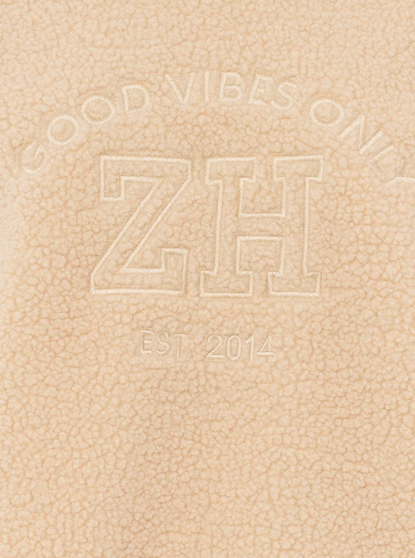 Zwillingsherz Sweatshirt »"Good Vibes"«, Teddy Sweater, Prägung auf Vorderseite, Rundhals, Ärmelbündchen
