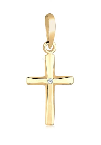 Elli DIAMONDS Kettenanhänger »Kreuz Diamant (0.005 ct) Kommunion 585 Gelbgold« kaufen