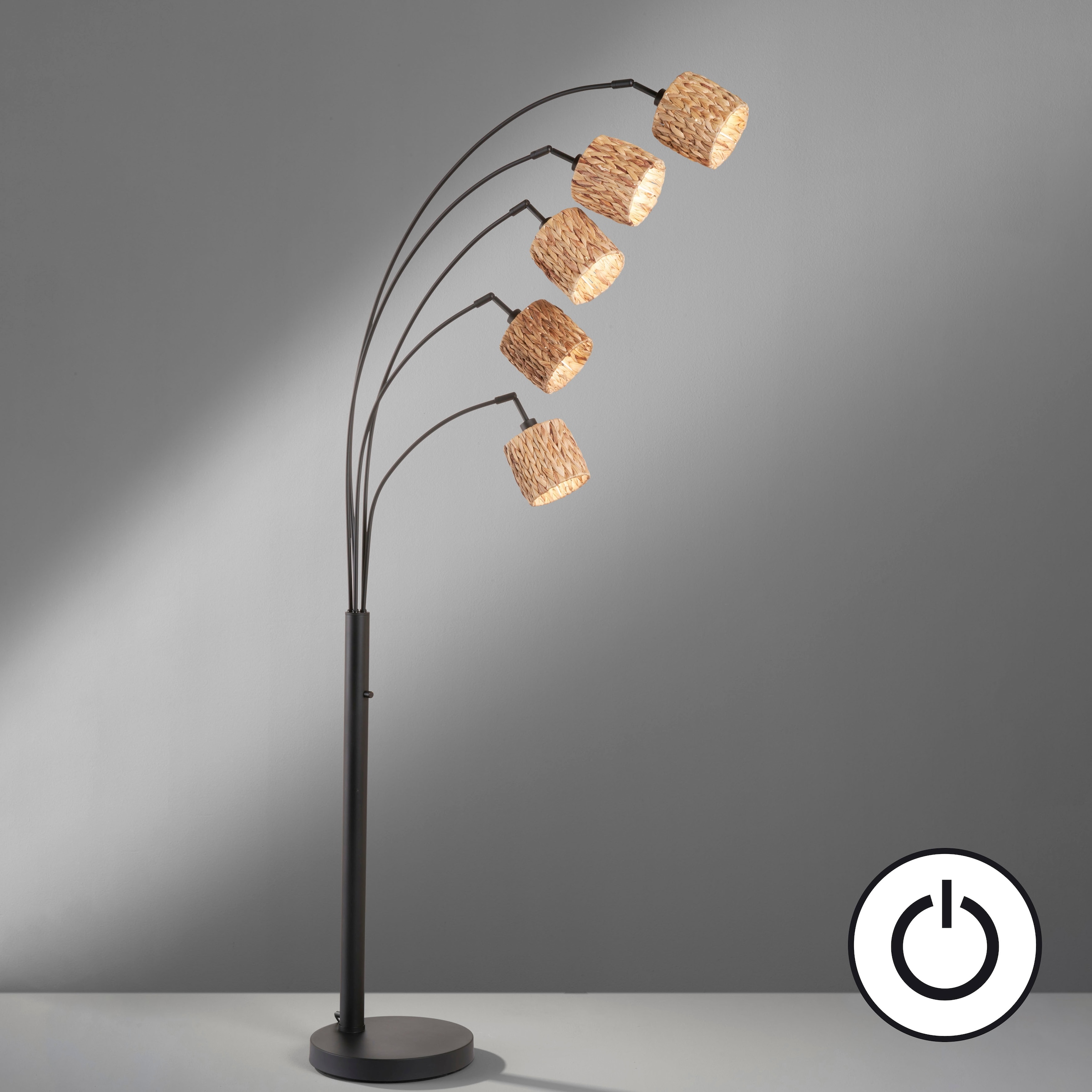 FISCHER & HONSEL Stehlampe »Hyazinthe«, 5 flammig, Leuchtmittel E14 | Leuchtmittel wechselbar, hochwertige Verarbeitung