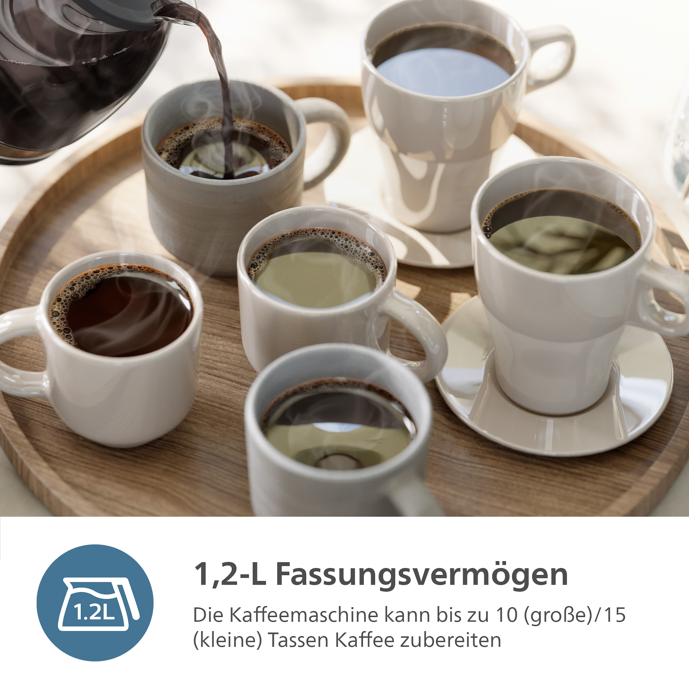 Philips Filterkaffeemaschine »HD7461/20 Daily Collection«, 1,2 l Kaffeekanne, Papierfilter, 1x4, Aroma-Twister, Tropfstopp, Abschaltautomatik, Schwarz