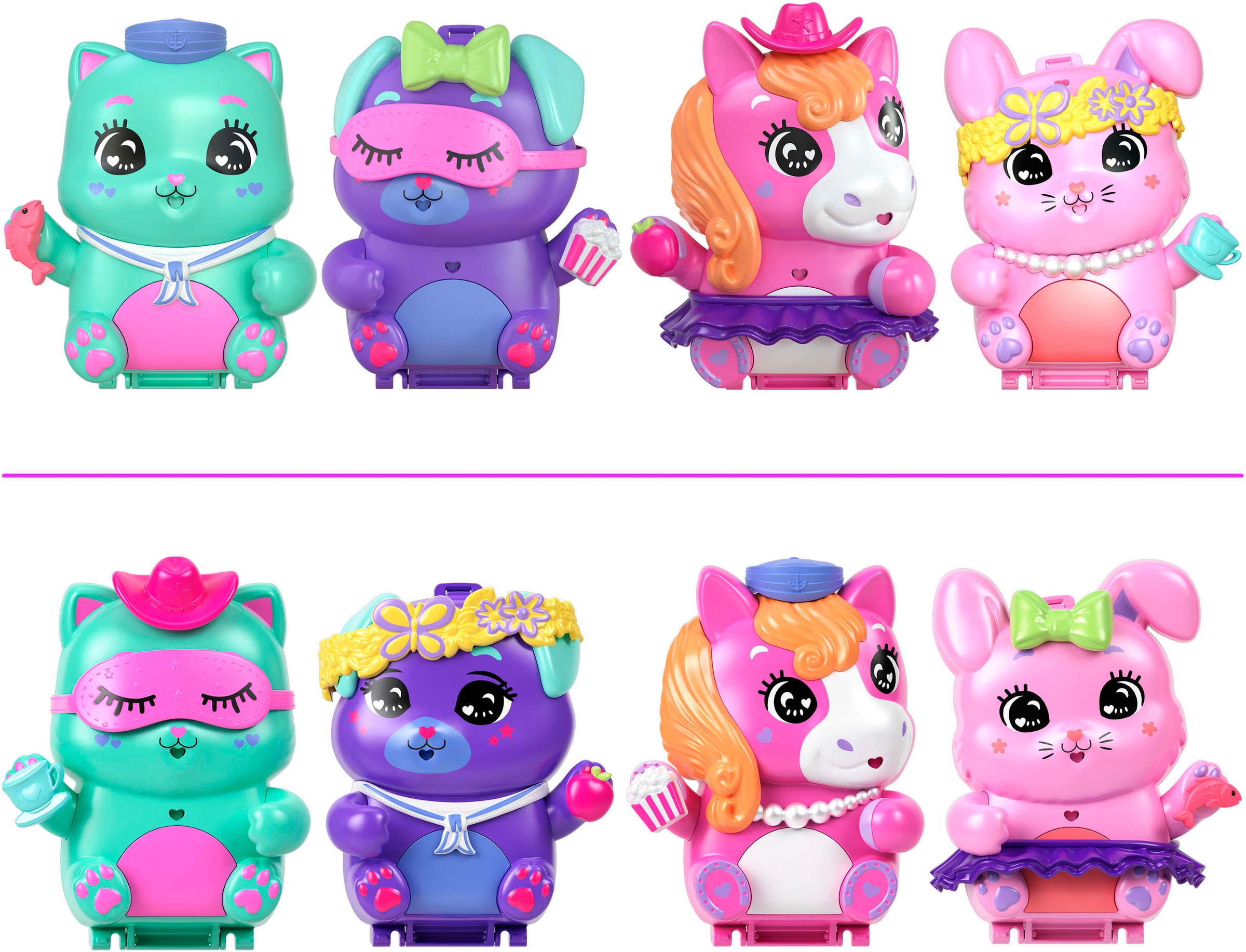 Polly Pocket Spielwelt »Matrosenkatze-Schatulle«, (Set, 12 tlg.), mit 1 Puppe, 2 kleinen Kätzchen und Zubehör
