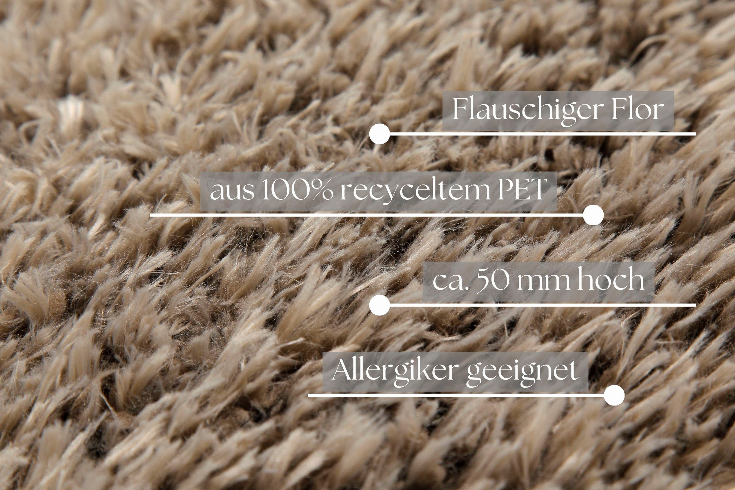 my home Hochflor-Teppich »Josetta, auch als Läufer erhältlich«, rechteckig, 50 mm Höhe, Langflor, Shaggy, dichter weicher Hochflor, uni farben, Wohnzimmer