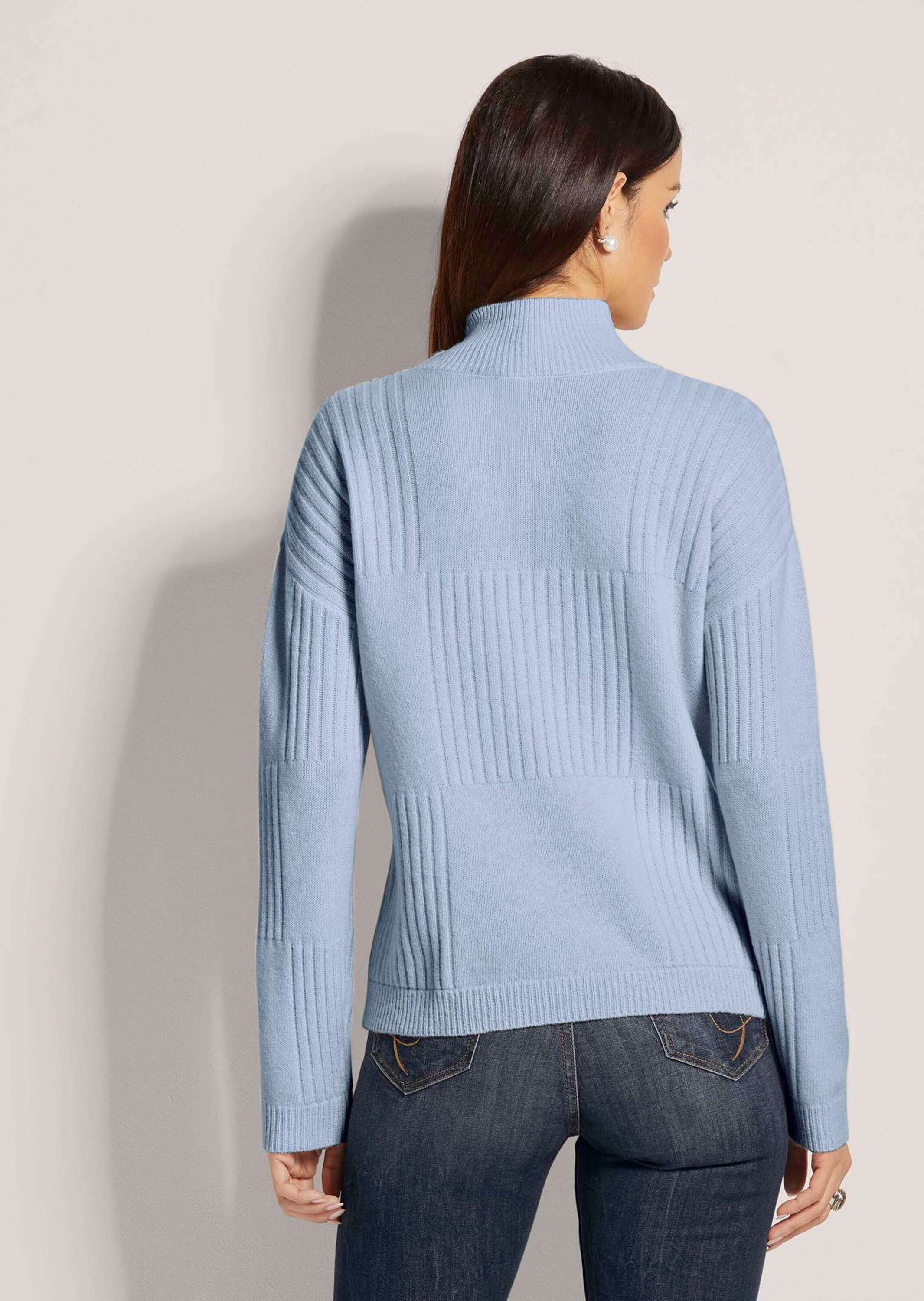 MADELEINE Longpullover »Pullover Stehkragen-Pullover aus Schurwolle«