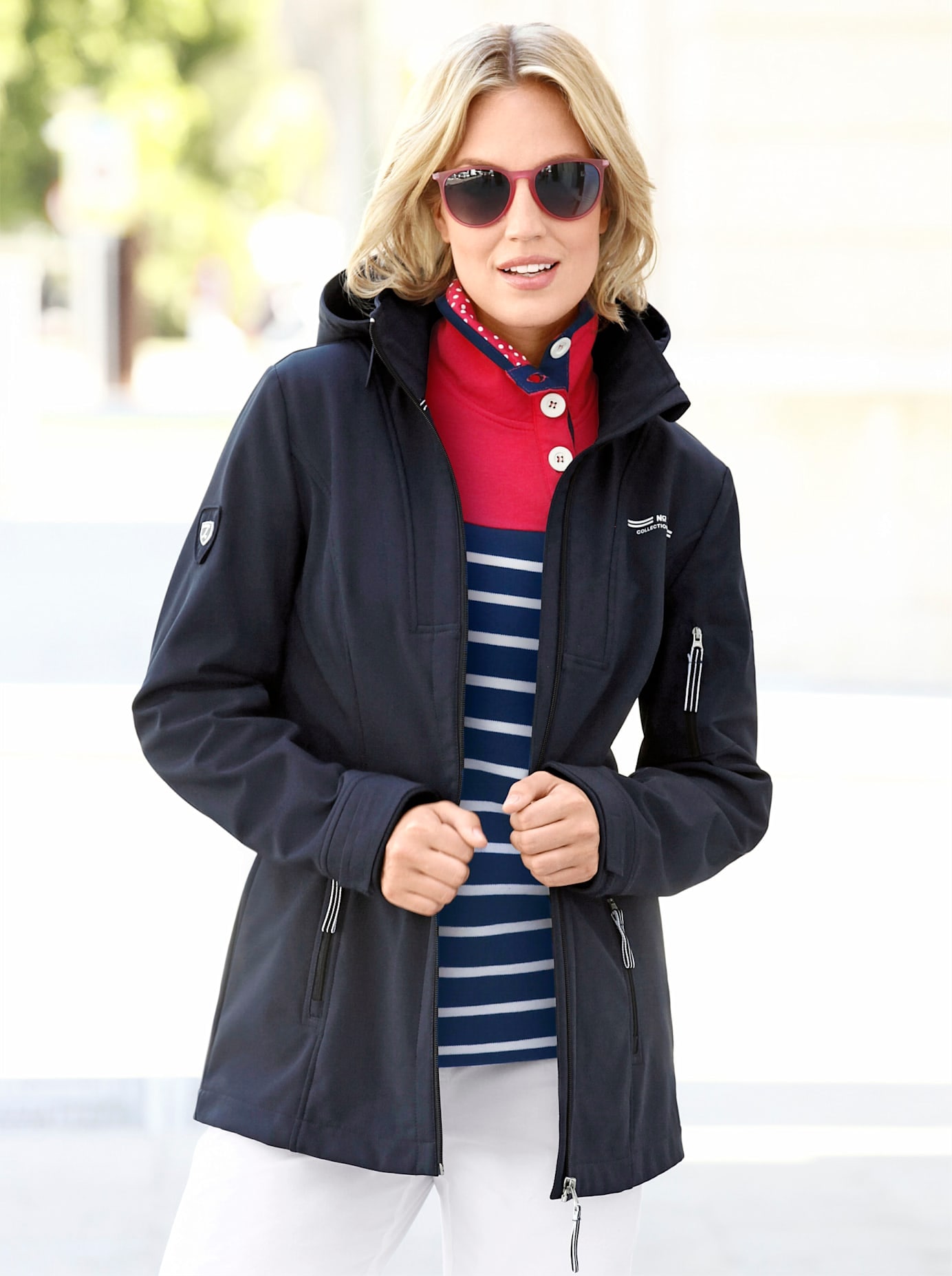 Casual Looks Softshelljacke mit Kapuze