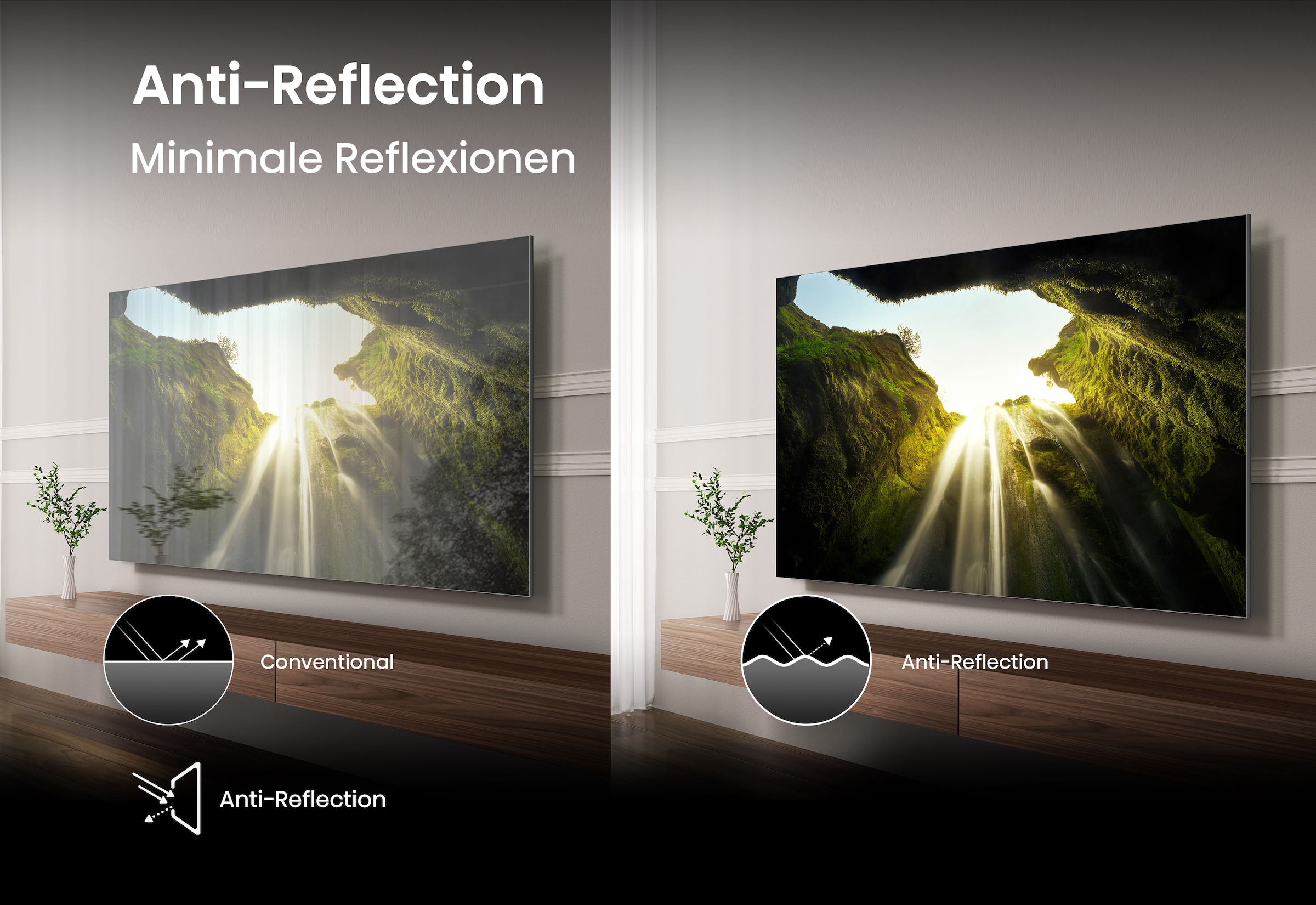 Hisense QLED Mini LED-Fernseher »85U7Q PRO« 215 cm/85 ″ Smart-TV 4K UHD MiniLED Smart TV