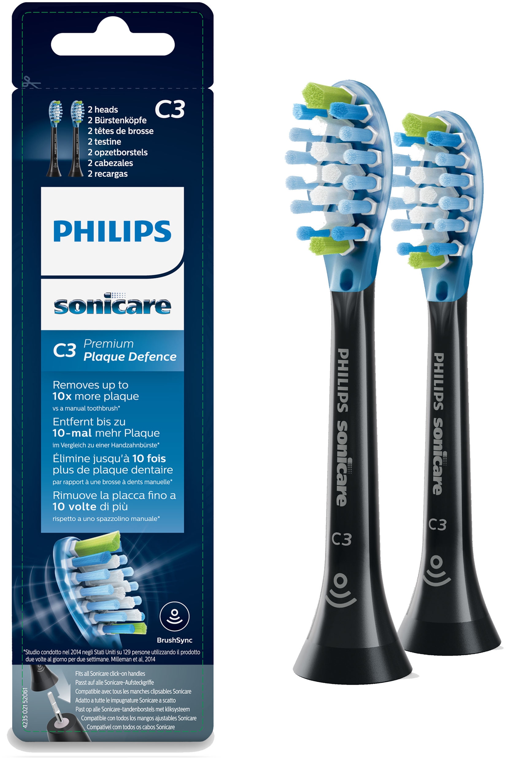 Philips Sonicare Aufsteckbürsten »C3 Premium Gum Defence«, Standardgröße, mit Smart-Bürstenkopferkennung