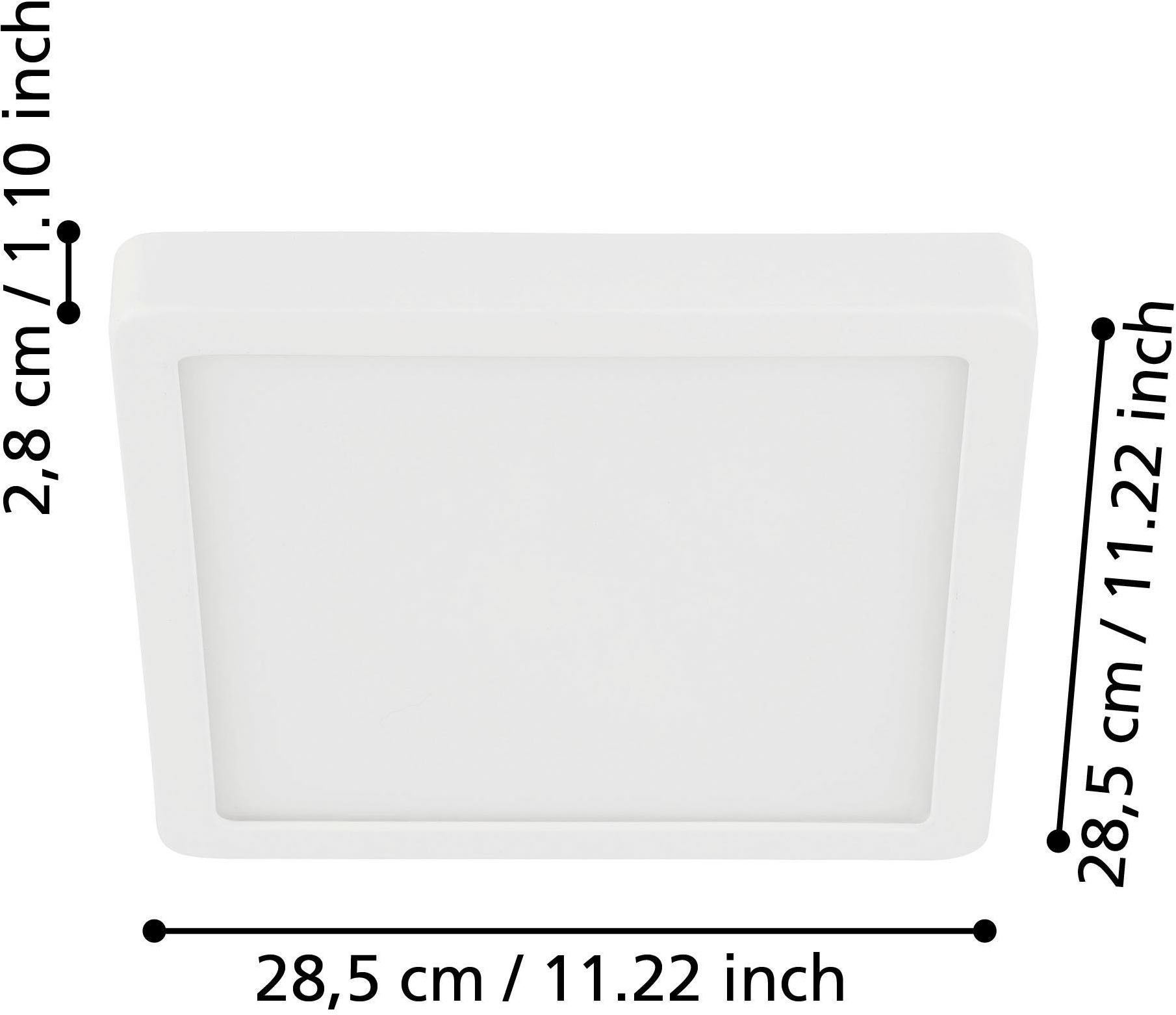 EGLO Aufbauleuchte »Fueva 5 Deckenlampe, Aufbaulampe, Stahl und Kunststoff, Flurlampe« LED-Modul 1 Stk. Warmweiß L x B 28,5 cm, Aufbauleuchte, Deckenlampe in Weiß, LED Aufbaulampe