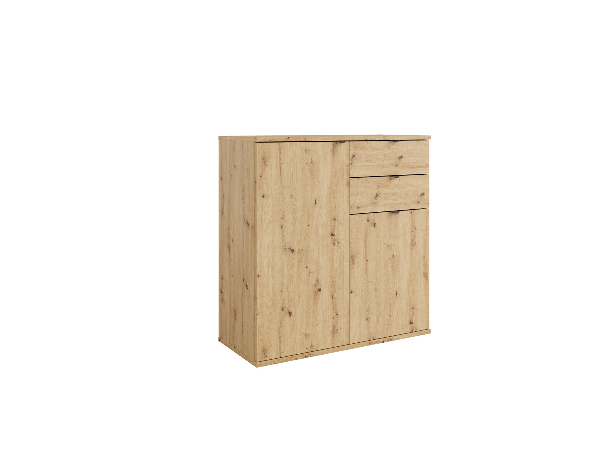OTTO home Kommode »THALIAANA Sideboard mit 2 Türen und 2 Schubladen, Breite 80 cm« Schrank in 3 Farben erhältlich, schwarze Metallgriffe, viel Stauraum