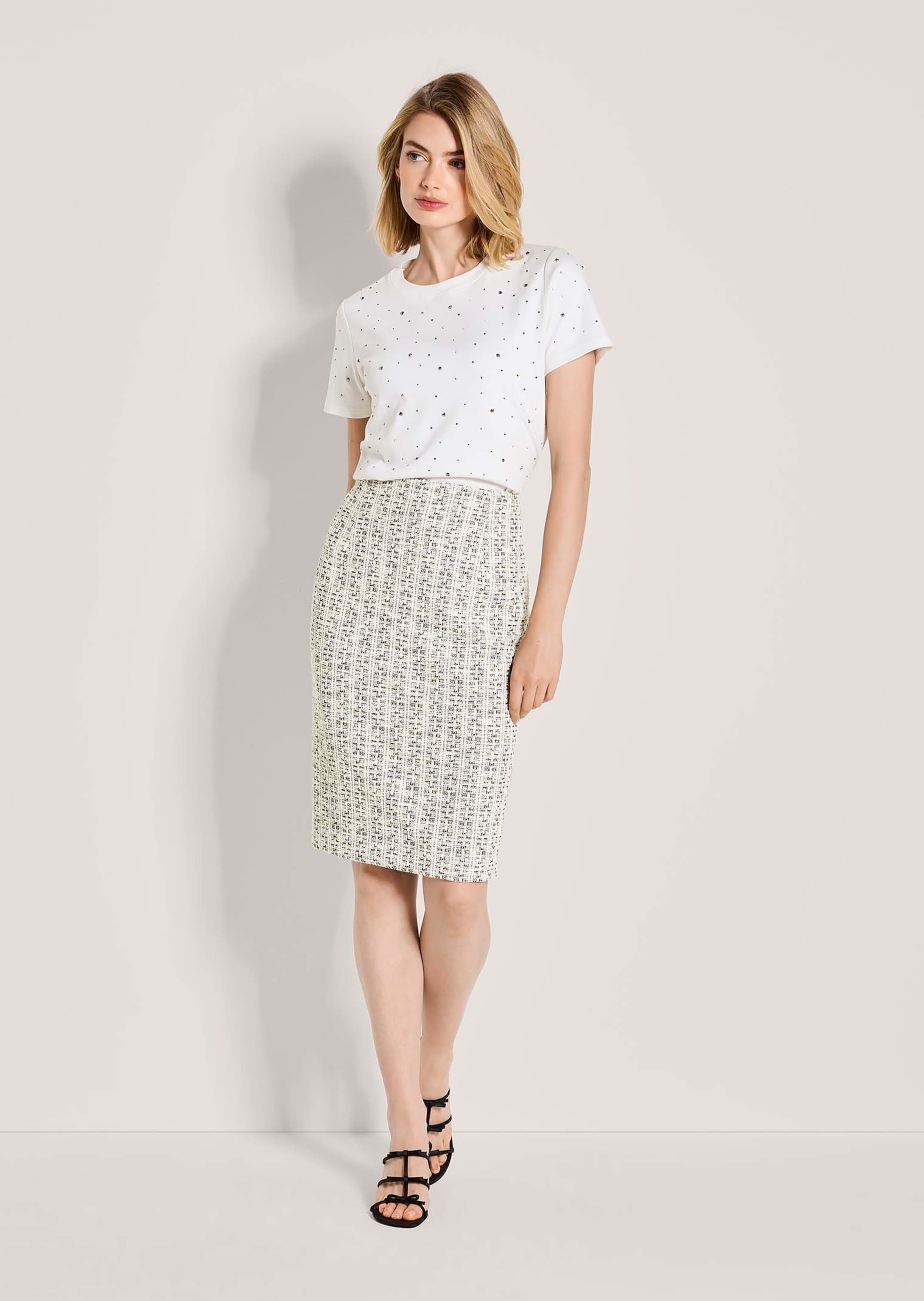 MADELEINE Bleistiftrock »Bouclérock Bleistiftrock in Tweed-Optik« Tweed-Boucle-Qualität