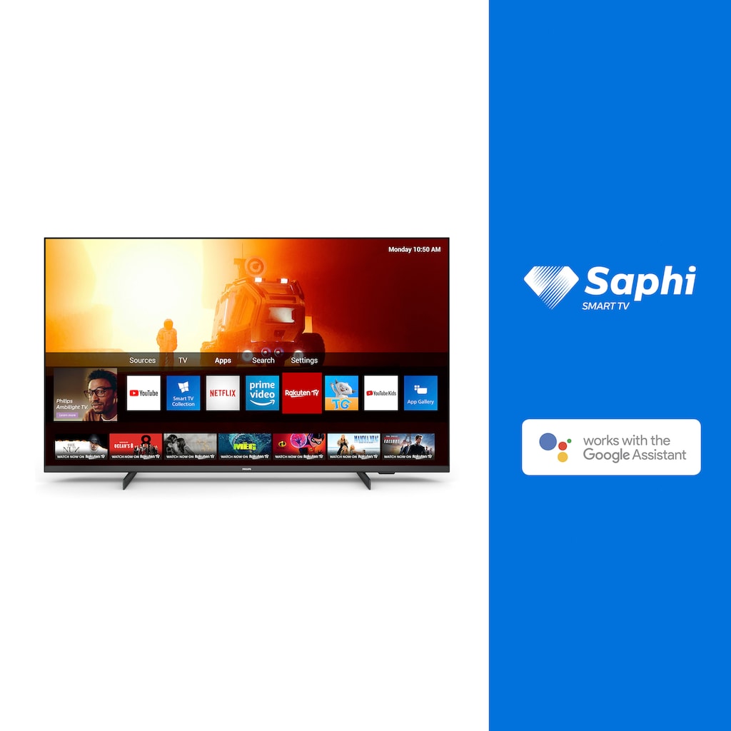 Philips LED-Fernseher »55PUS7506/12«, 139 cm/55 Zoll, 4K Ultra HD, Smart-TV, HDR10+ kompatibel, 60 Hz, Dolby Vision & Atmos, Smart TV, Triple Tuner