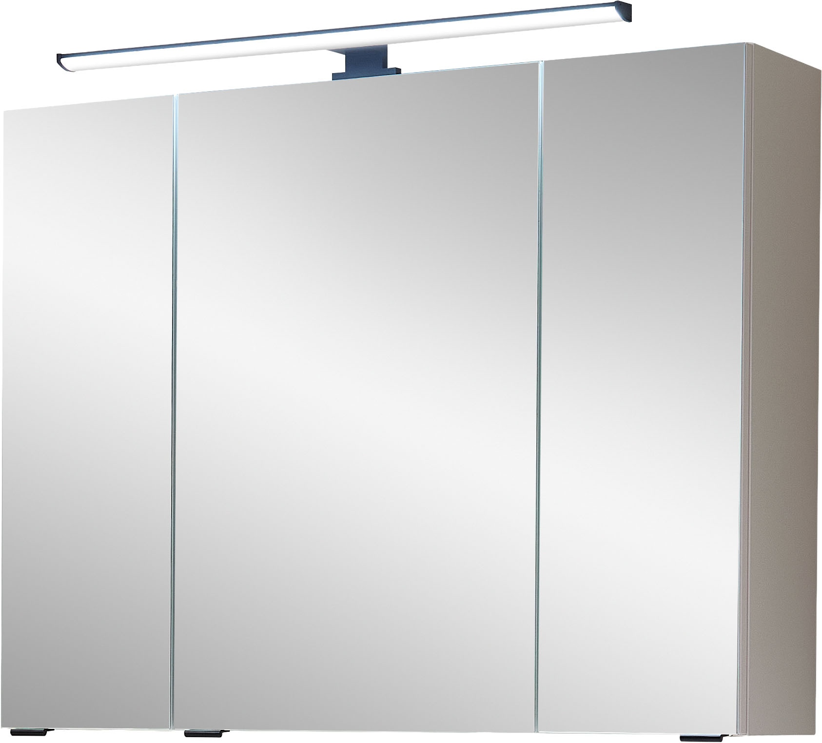 Saphir Badezimmerspiegelschrank »Quickset 500, 3 Türen, 80cm breit, LED-Aufsatzleuchte« inkl. Schalter und Steckdose